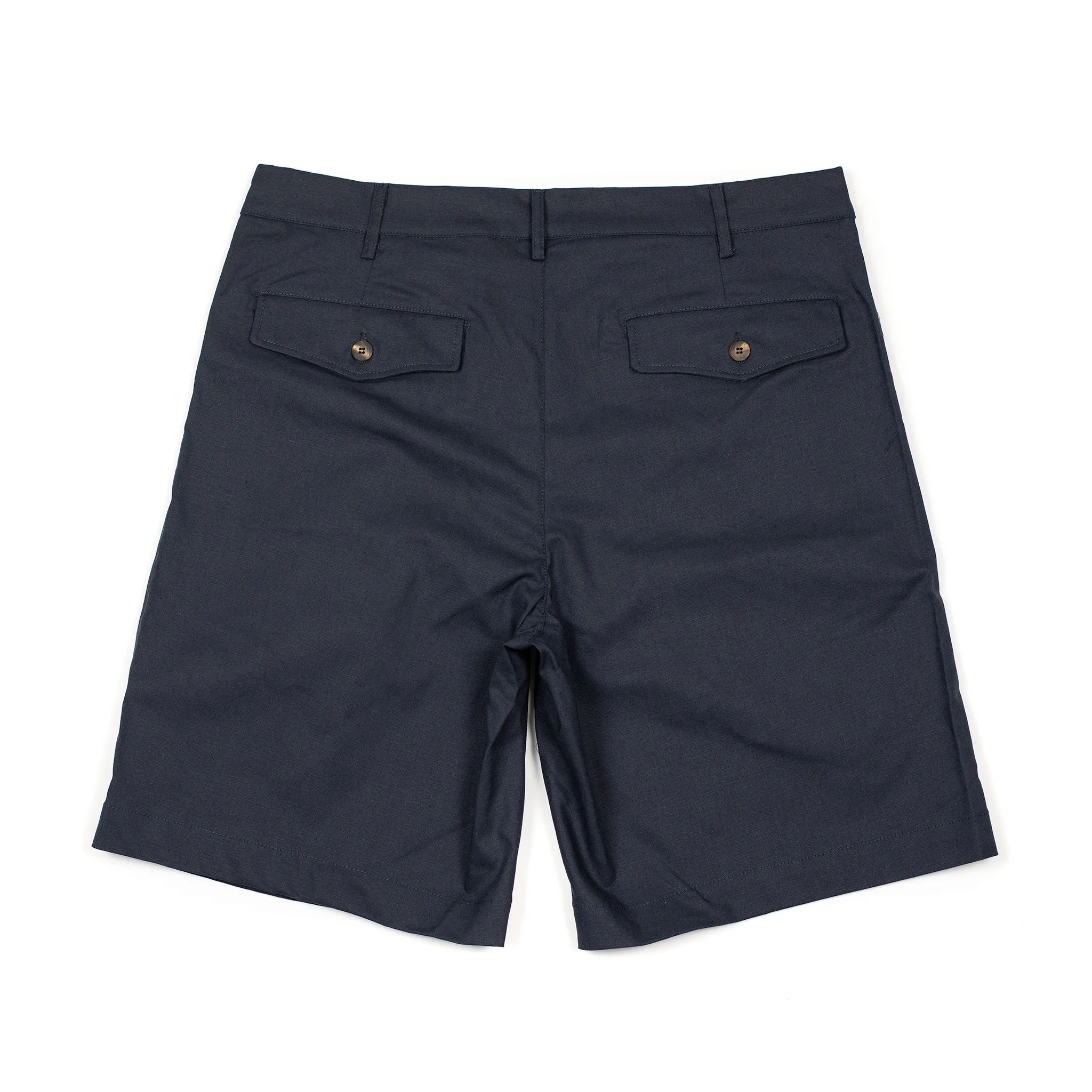 Aaza pleated shorts in navy linen cotton