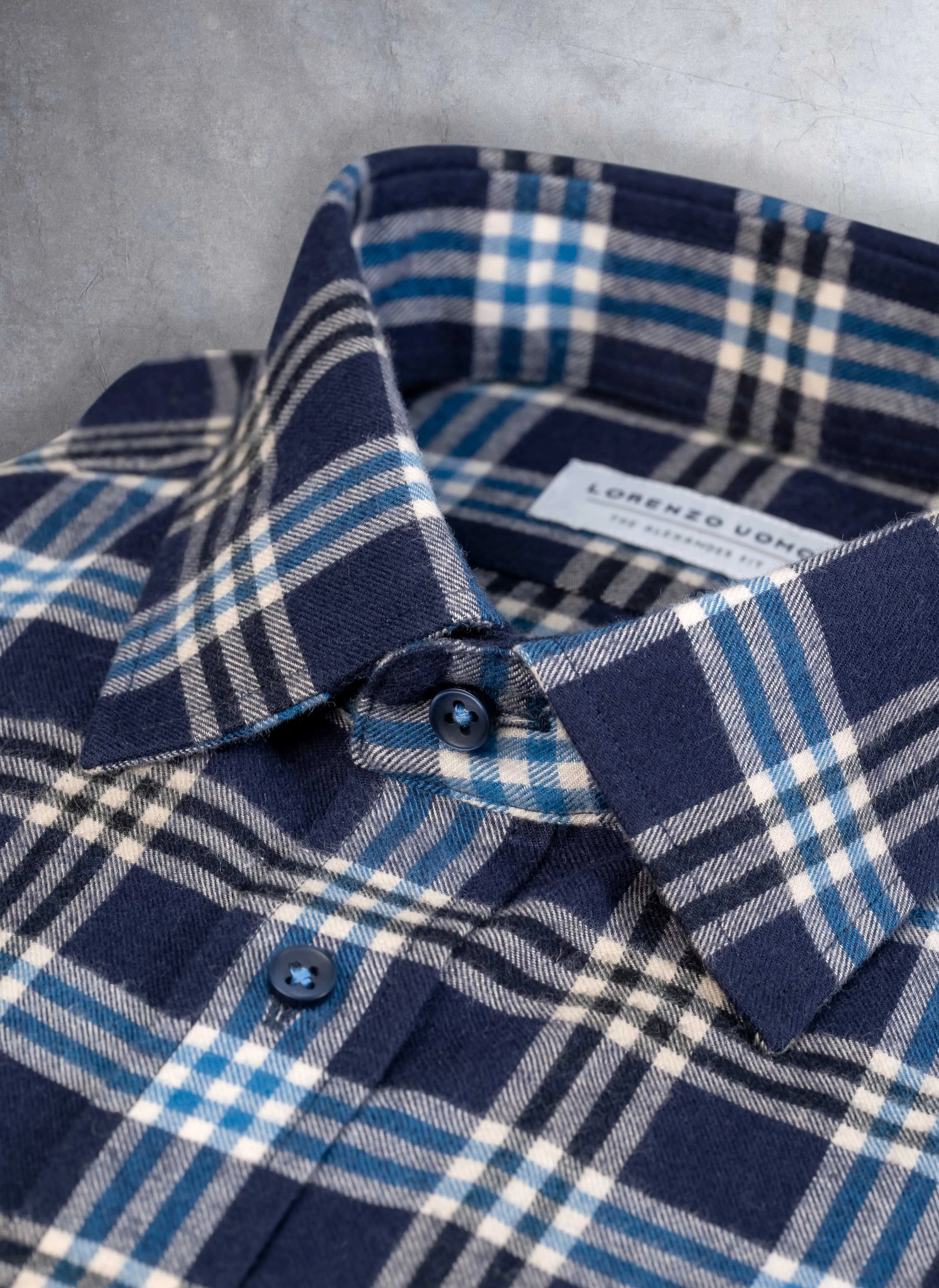 Alexander Sport Shirt in Multi Blue Plaid