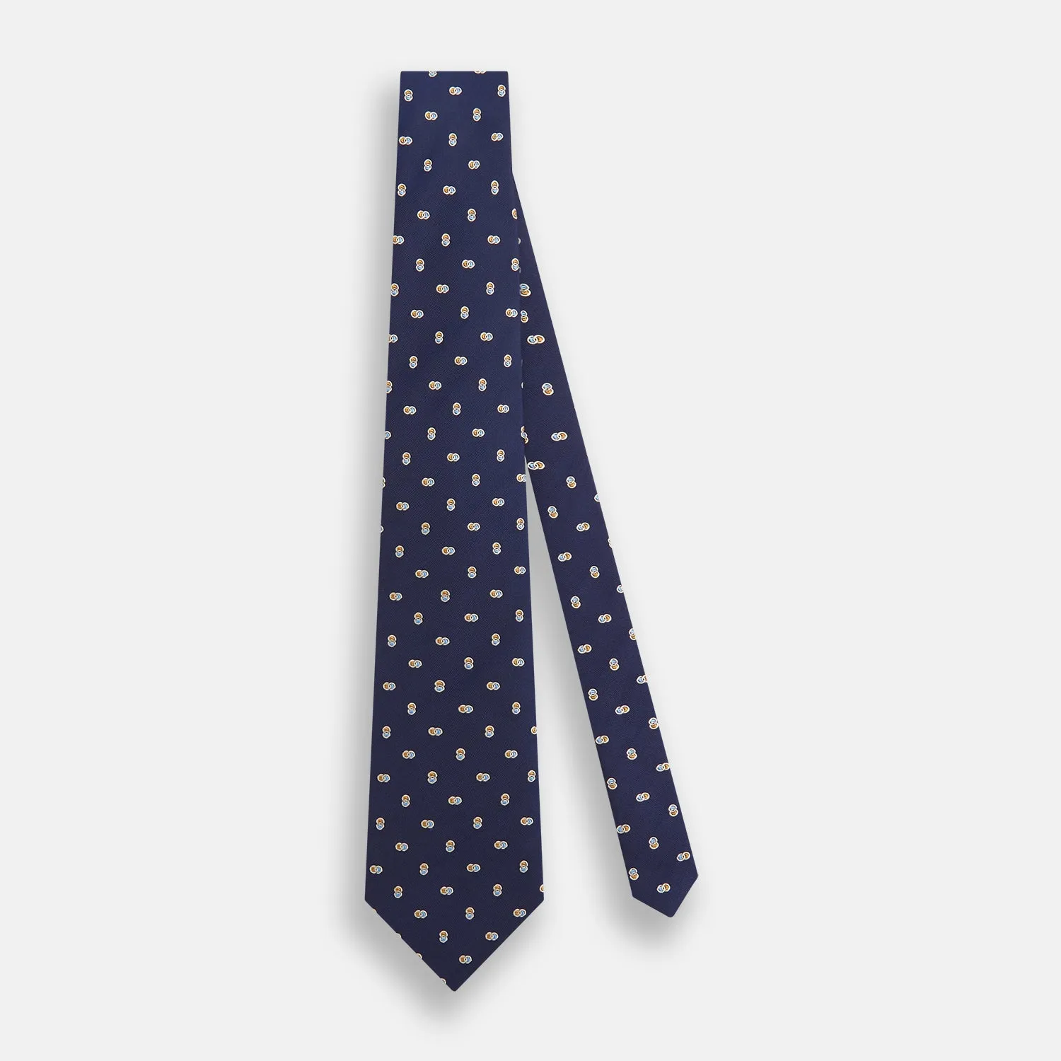 Blue and Yellow Links Silk Tie