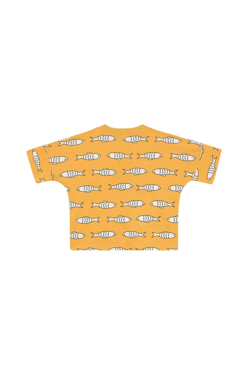 Bonds Kids Drop Shoulder Tee - Coastal Catch Mustard