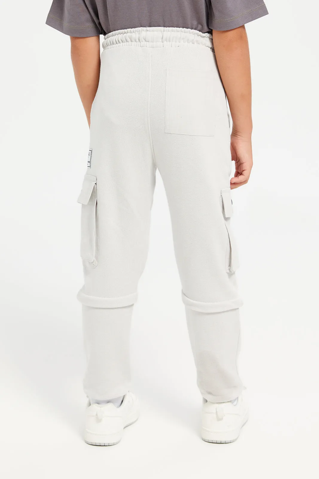 Boys Grey Cargo Pocket Track Pants