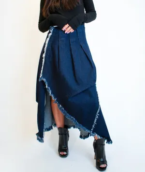 Casual long denim skirt F1892