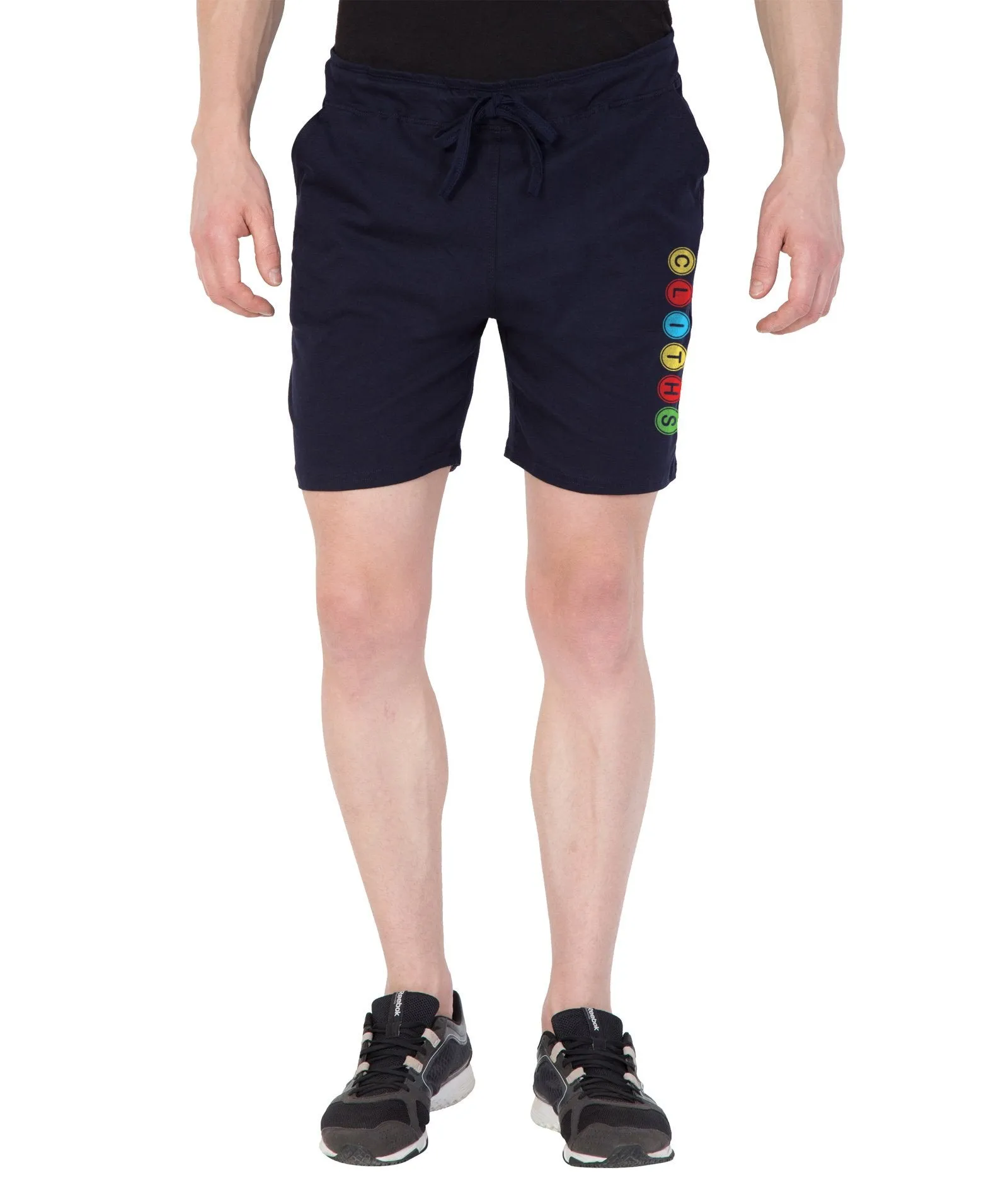 Cliths Men's Navy Blue Stylish Printed Cotton Casual Shorts for Daily wear/ Bermuda shorts for men cotton