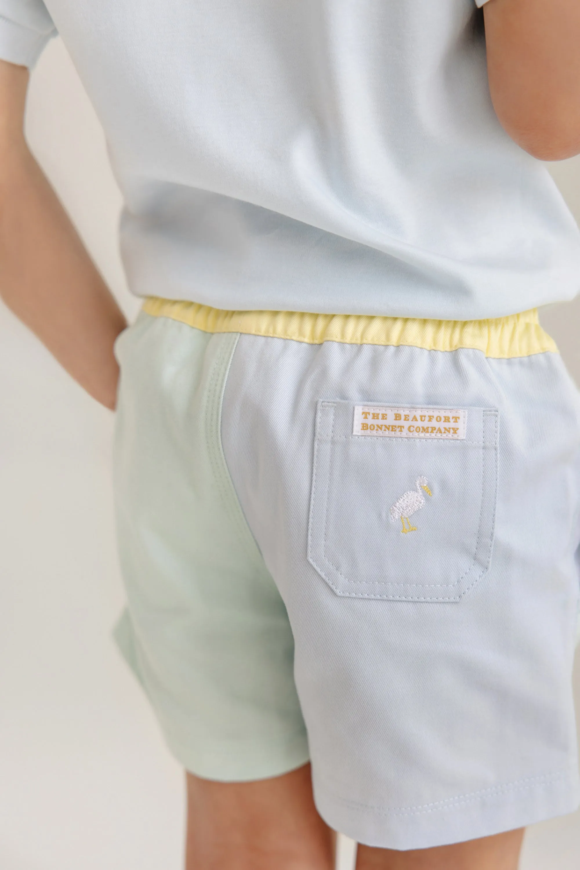 Colorblock Sheffield Shorts (Twill) - Sea Island Seafoam, Buckhead Blue, and Bellport Butter Yellow