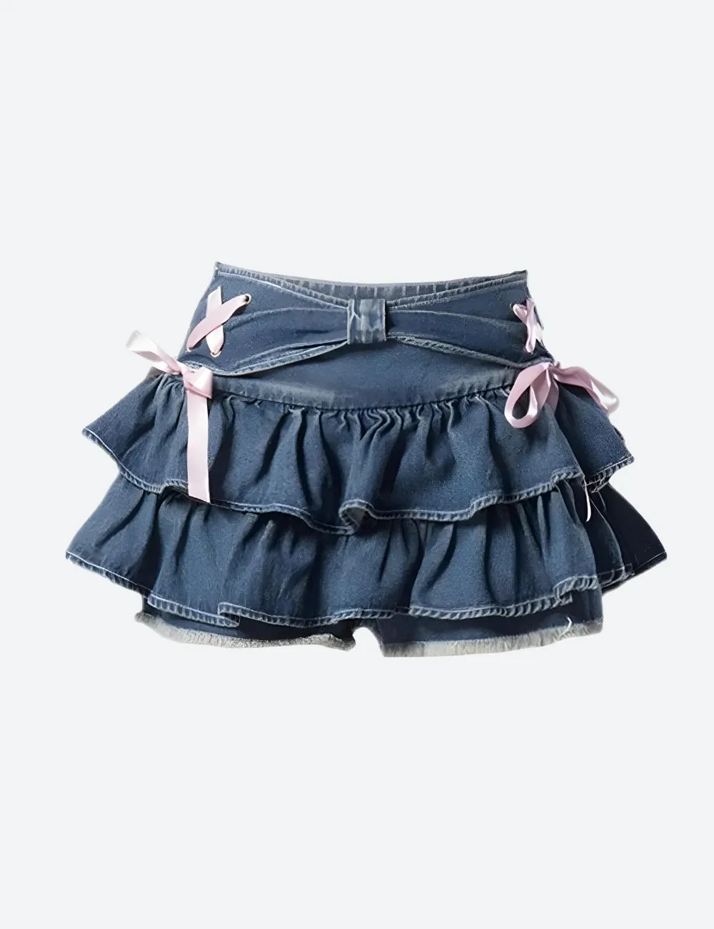 Coquette Low Rise Denim Mini Skort