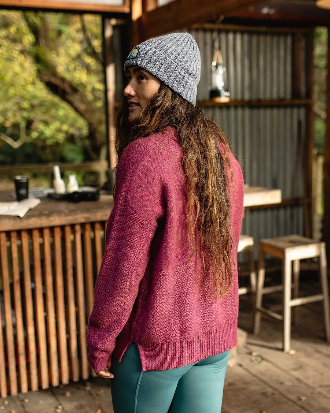 Cove Recycled Knitted Jumper - Rhubarb