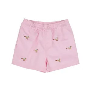 Critter Sheffield Shorts - Palm Beach Pink with Horse Embroidery & Buckhead Blue Stork