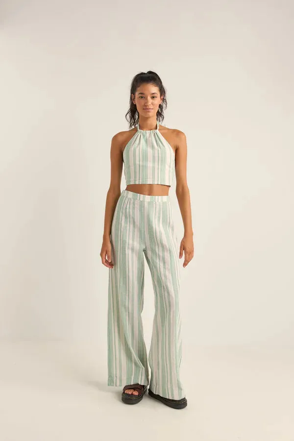 DINERO STRIPE HALTER TOP