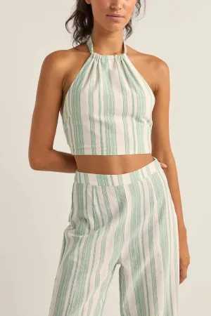 DINERO STRIPE HALTER TOP