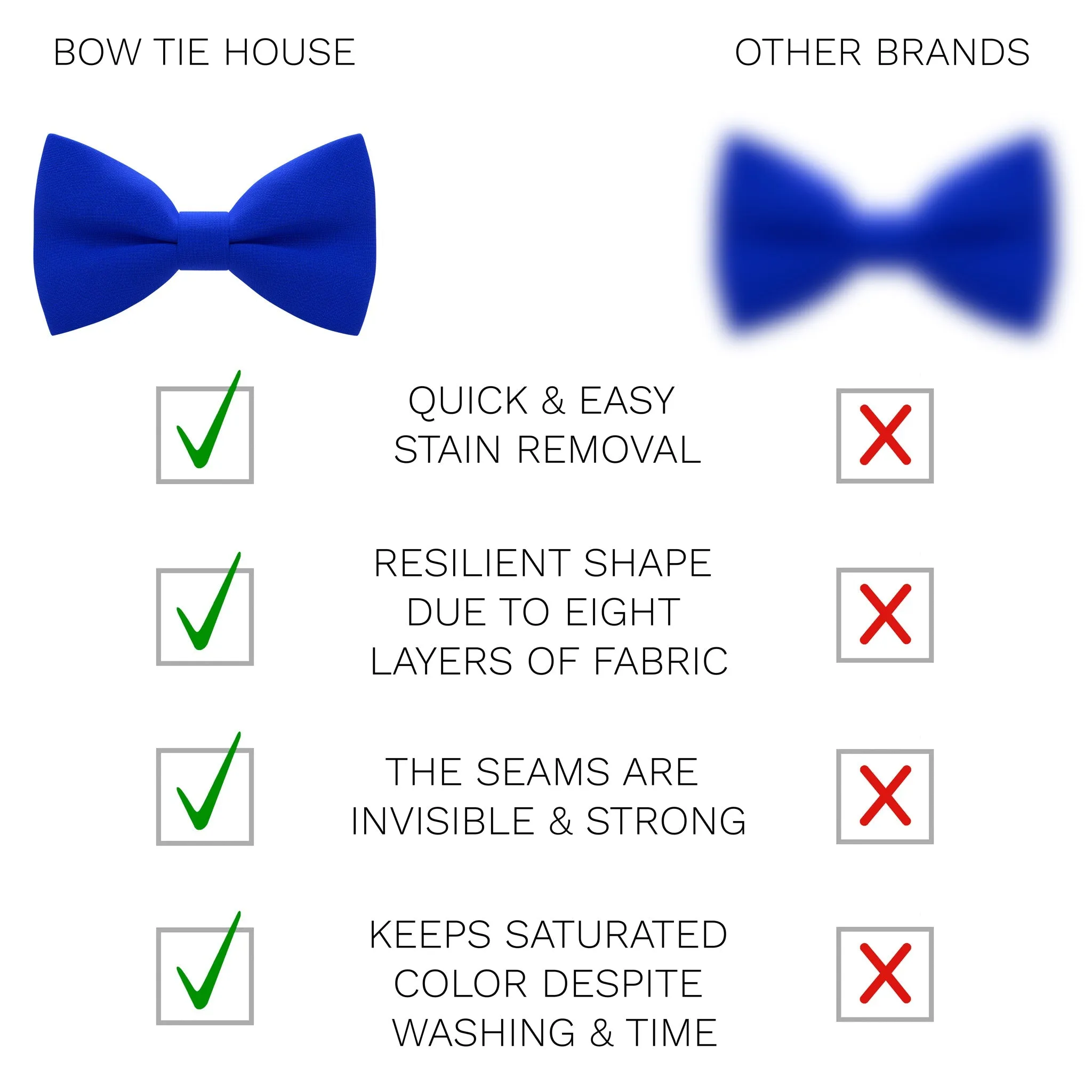 Electric Blue Bow Tie with Handkerchief Set