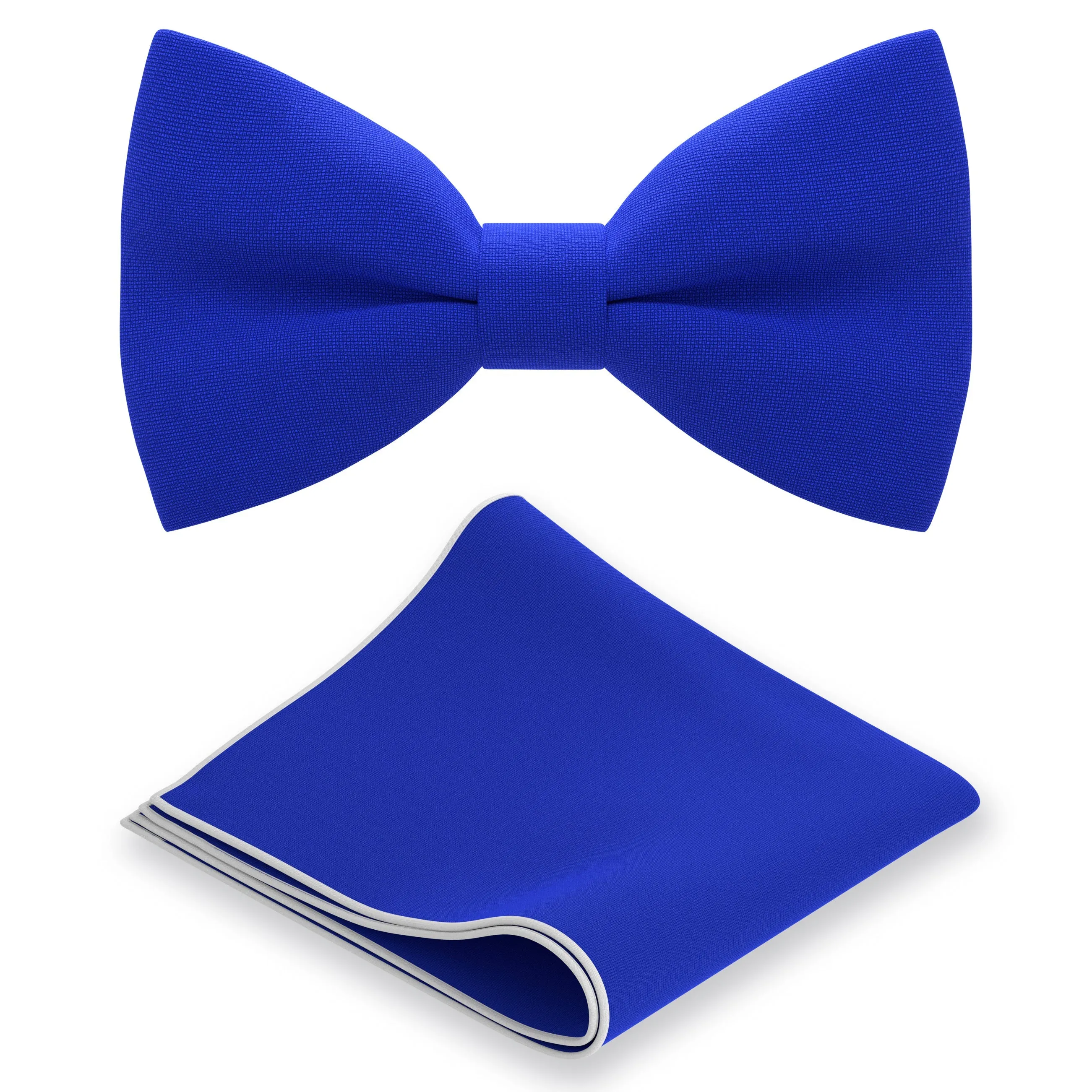 Electric Blue Bow Tie with Handkerchief Set