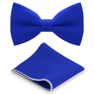 Electric Blue Bow Tie with Handkerchief Set