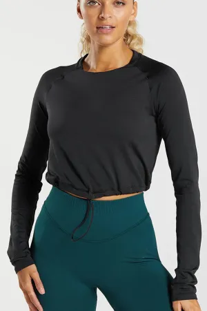 Evelyn Black Crop Top