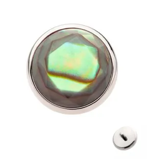 Faceted Abalone Titanium Internally Threaded Top