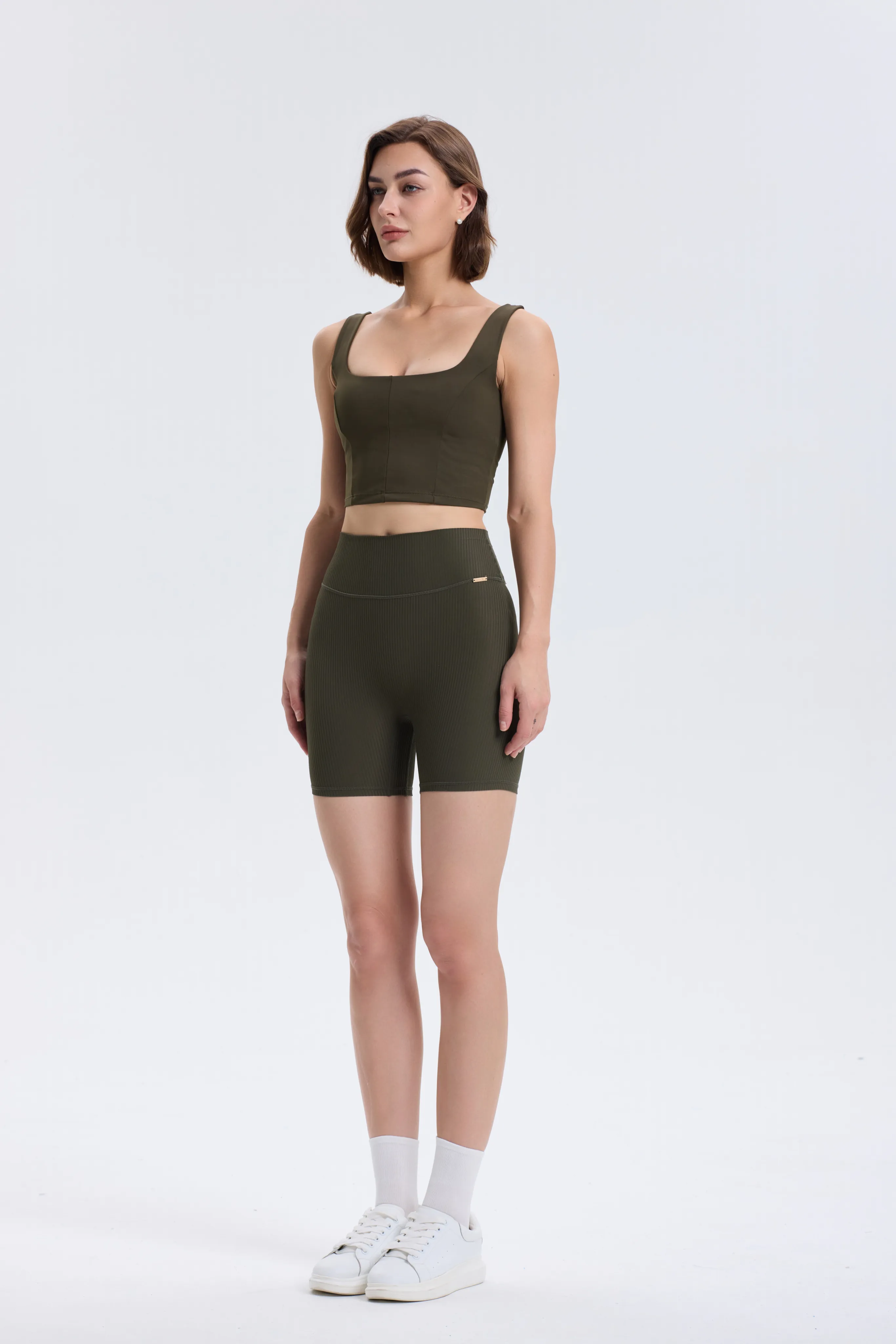 FLOW Ribbed Shorts - Olive