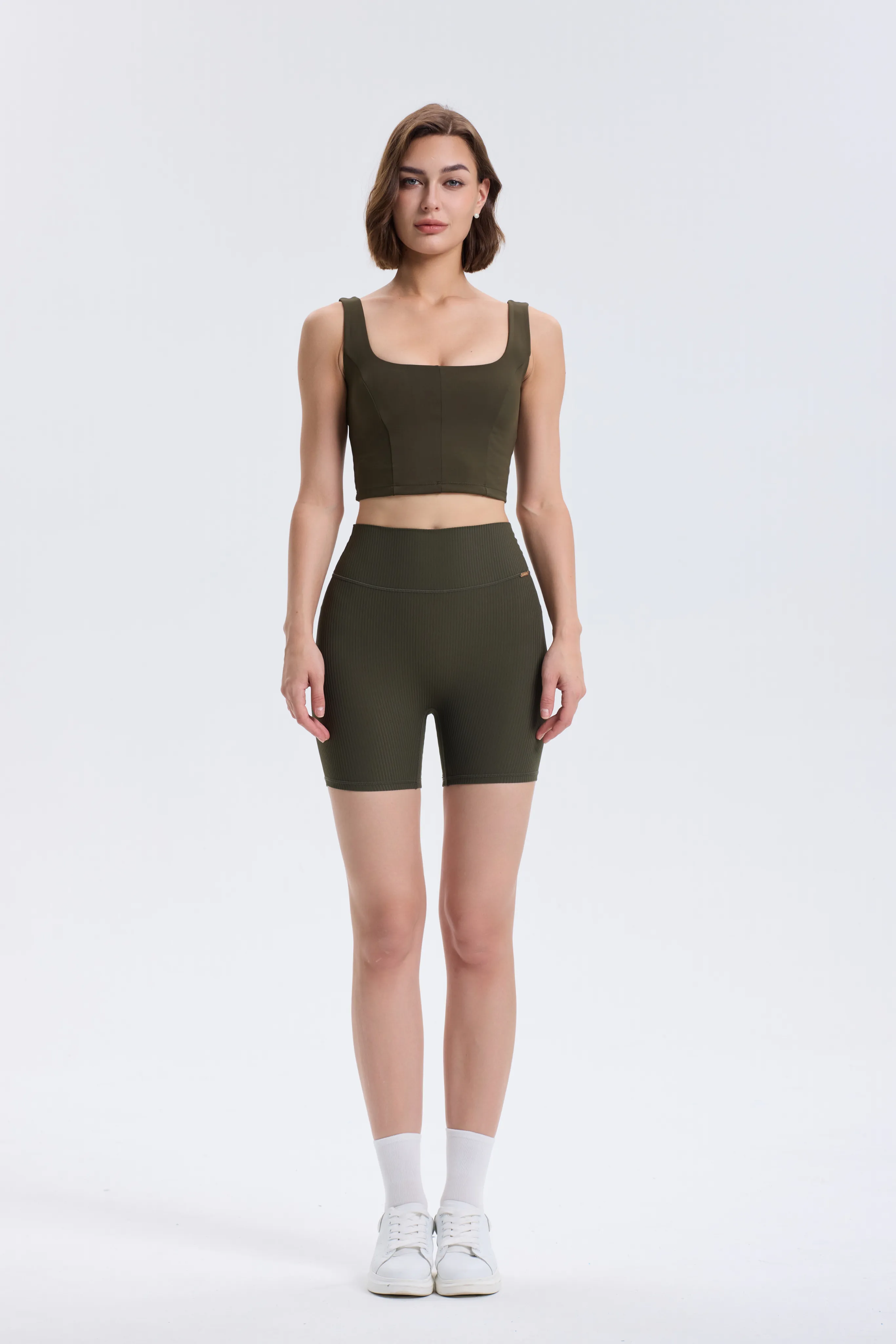 FLOW Ribbed Shorts - Olive