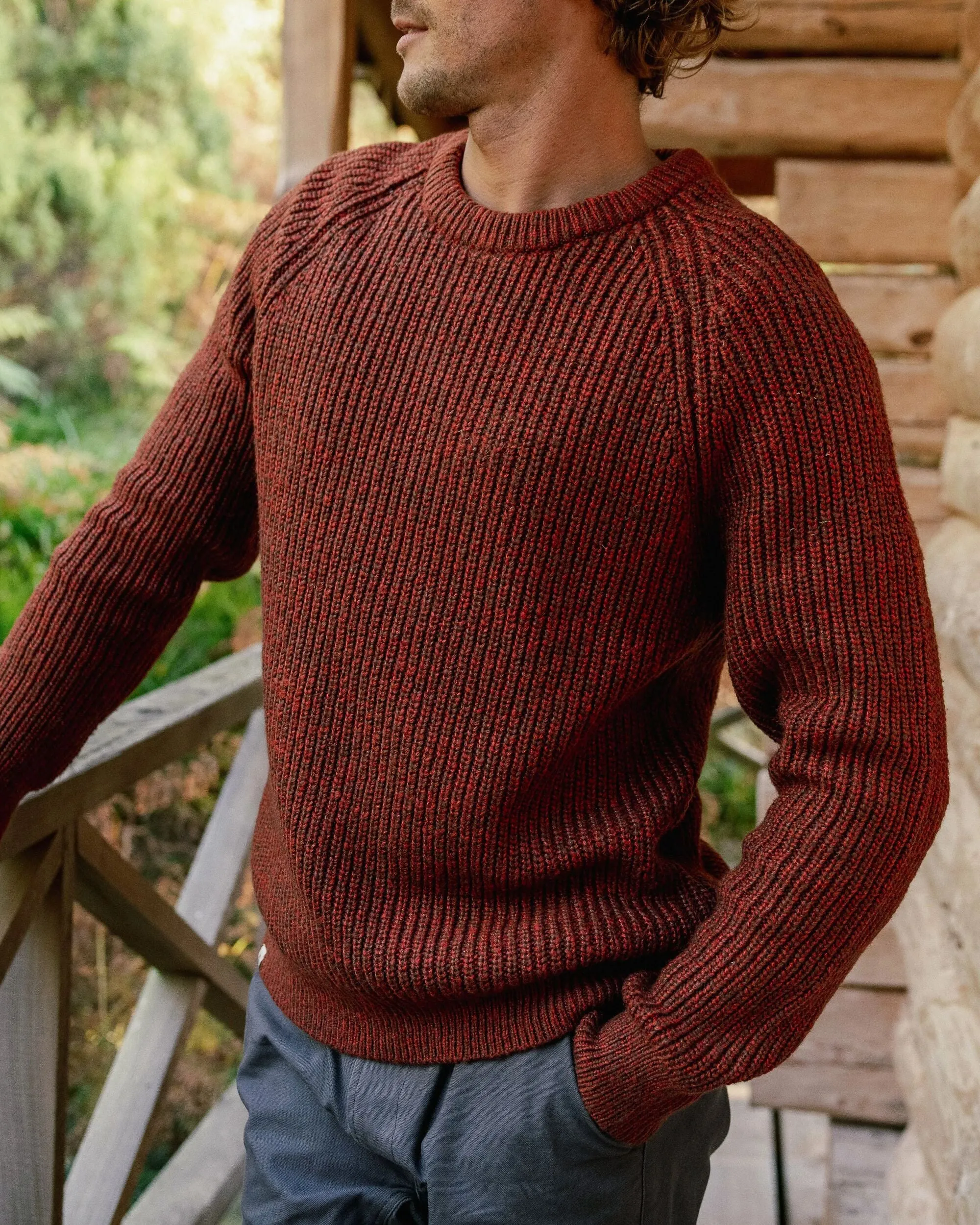 Fog Recycled Knitted Jumper - Red Ochre