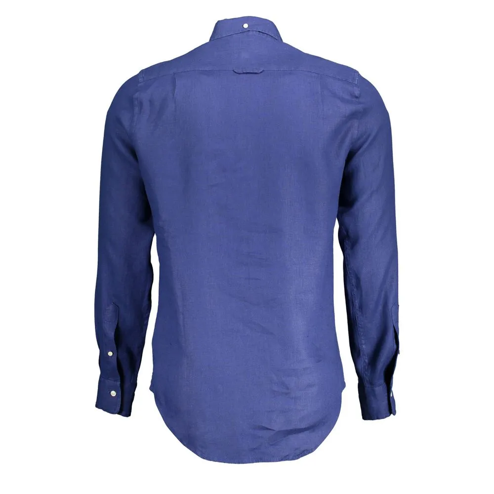 Gant Elegant Slim Blue Linen Shirt