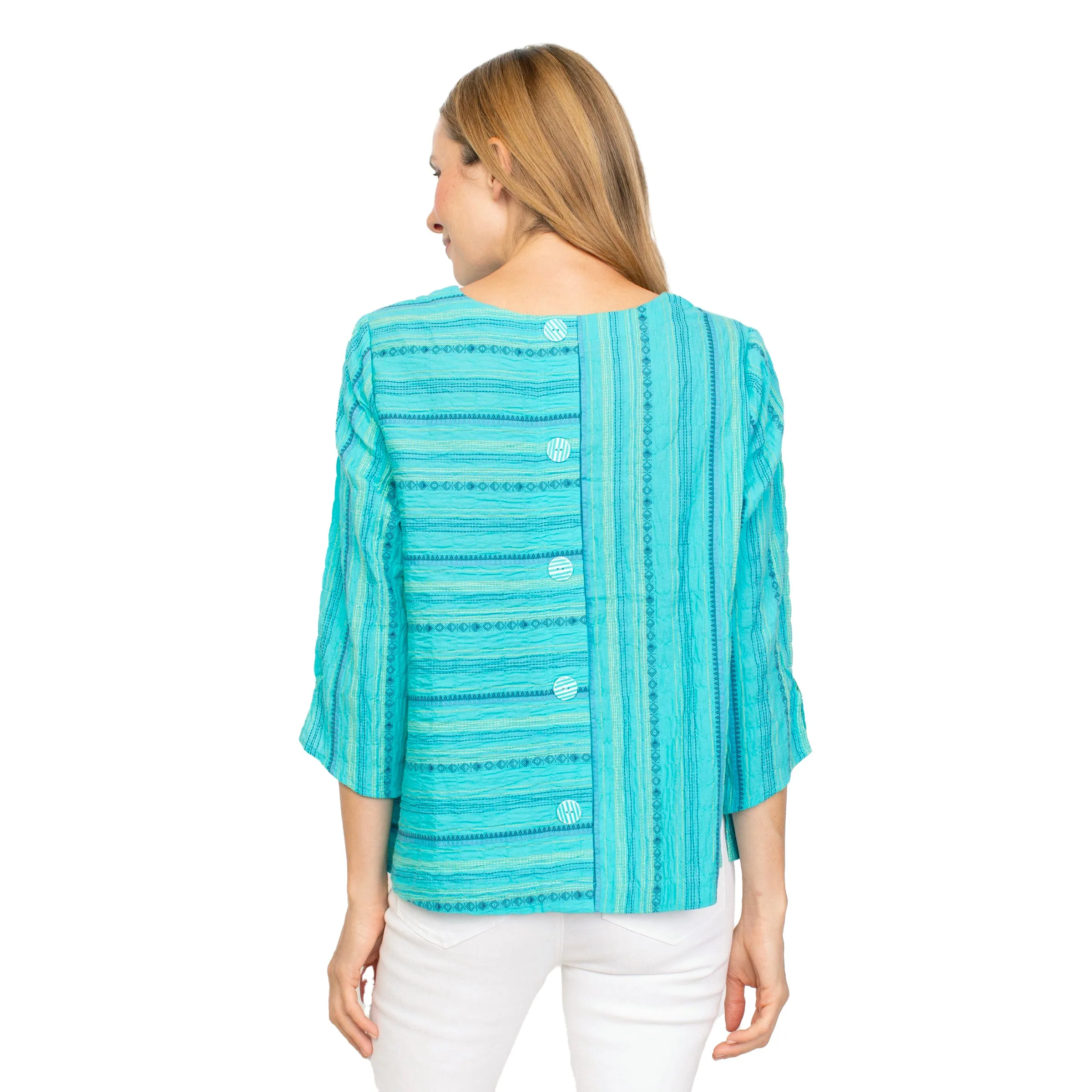 Habitat Coastal Boho Button Back Pullover - 46732