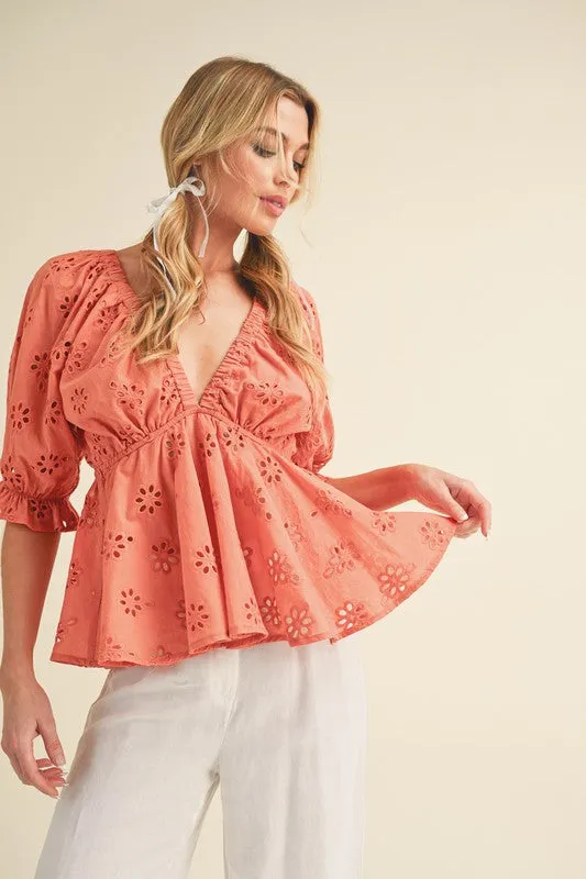 Hazle Eyelet Embroidered Top