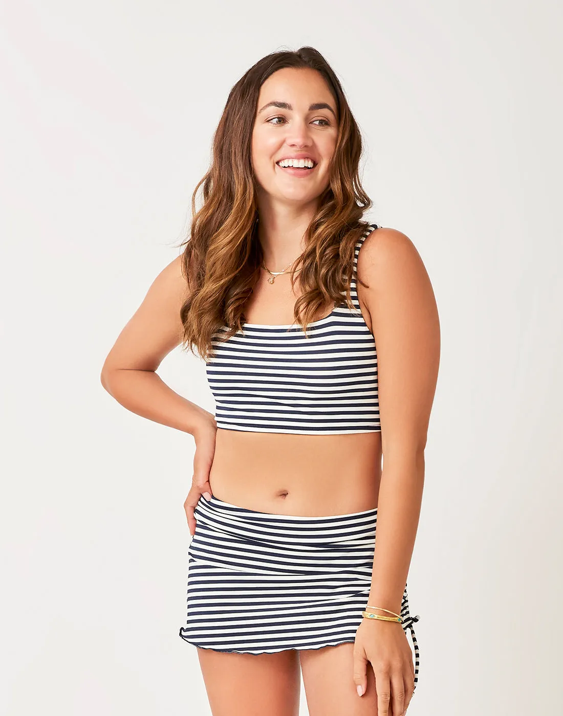 Hoku Swim Skirt: Navy Stripe - FINAL SALE