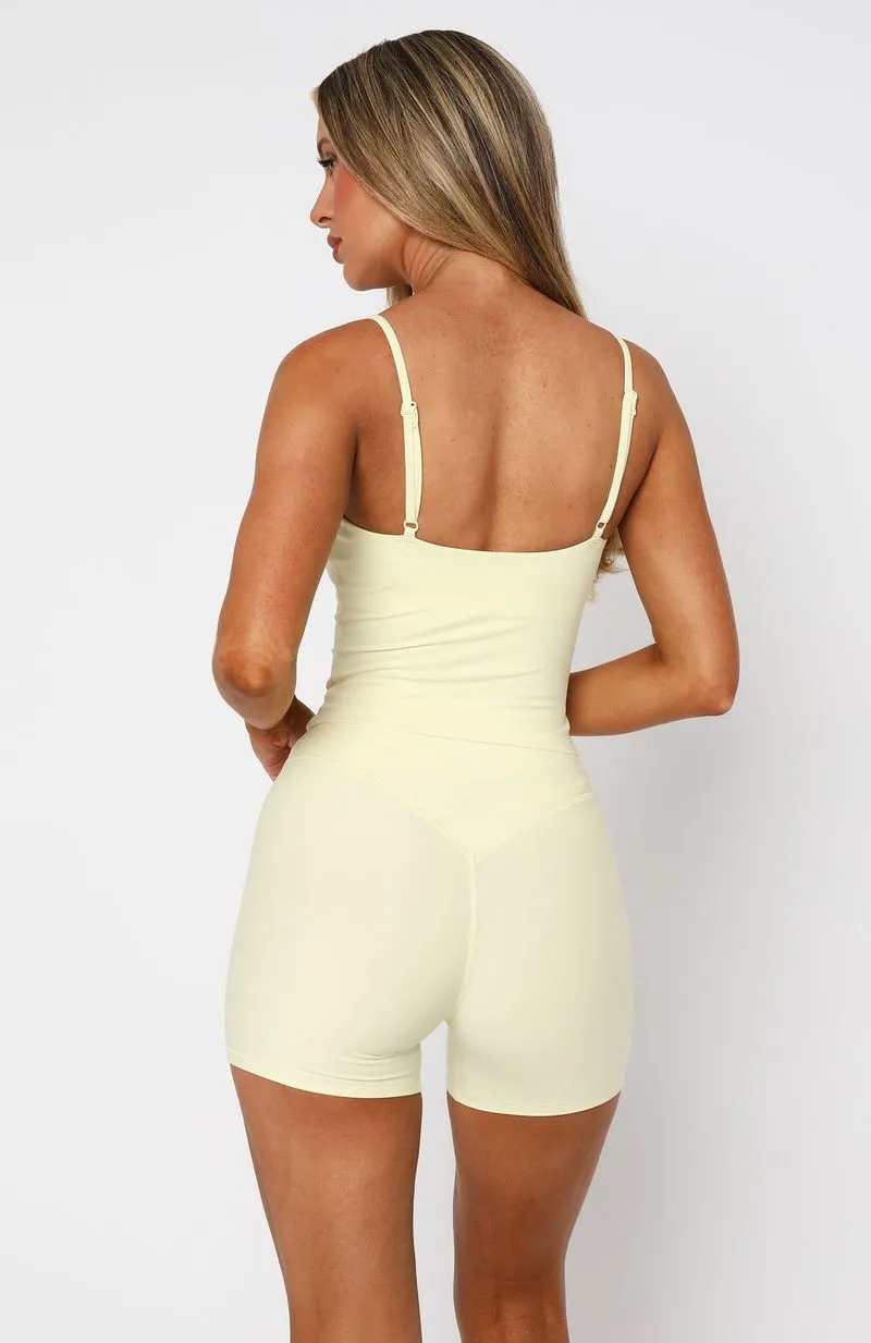 Keep Up High Waisted Shorts 4" Lemon