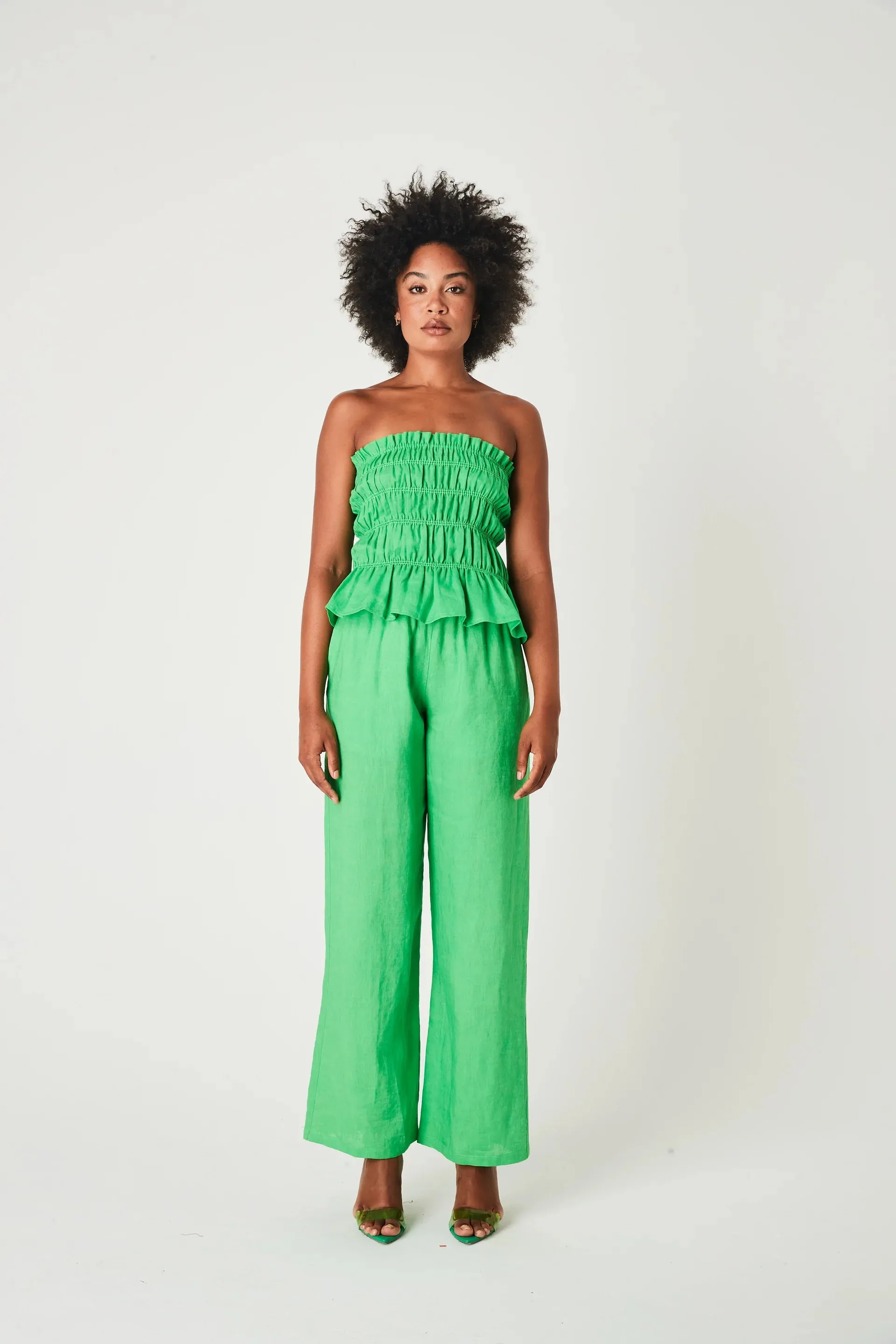 Linen Bodice- Green