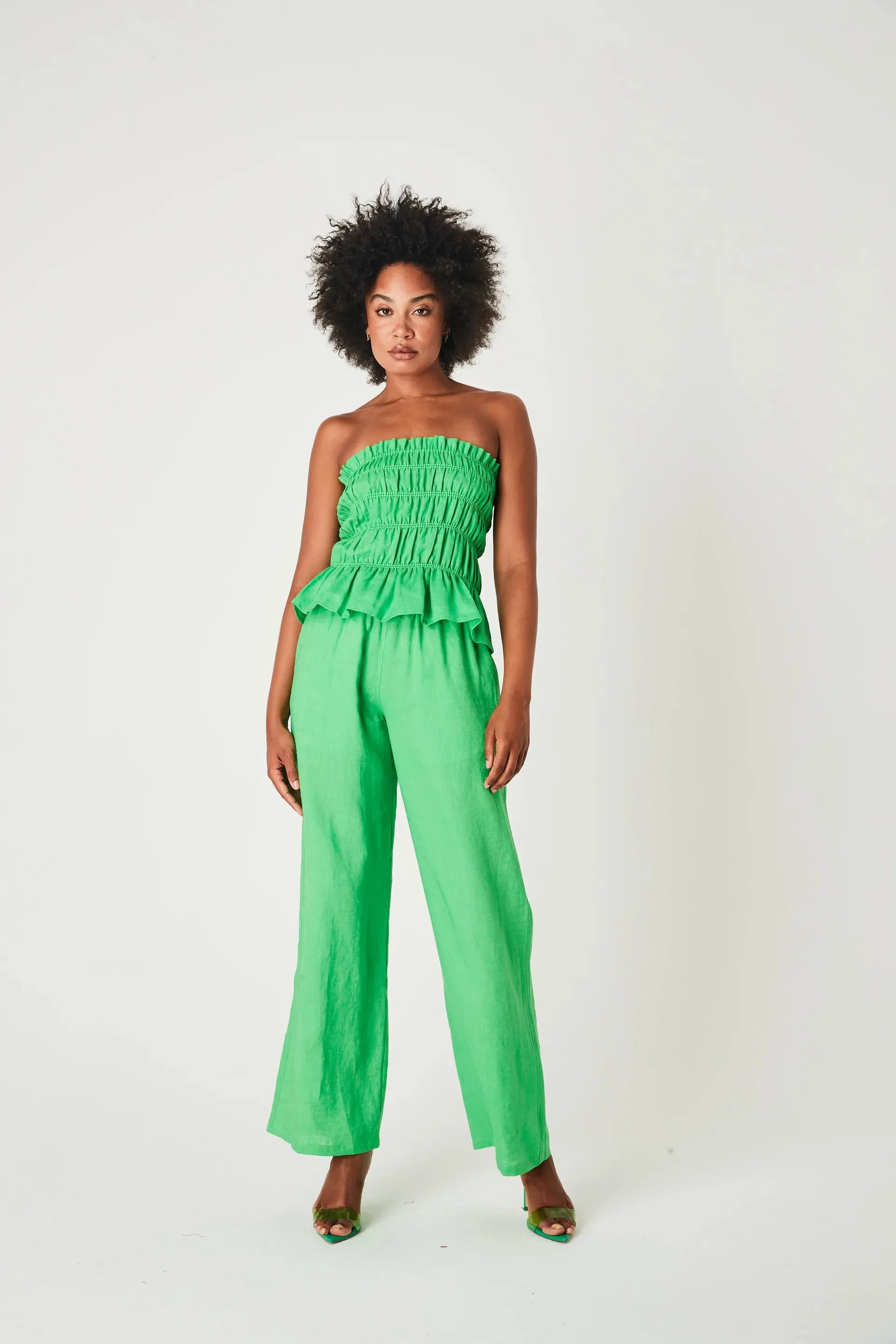 Linen Bodice- Green