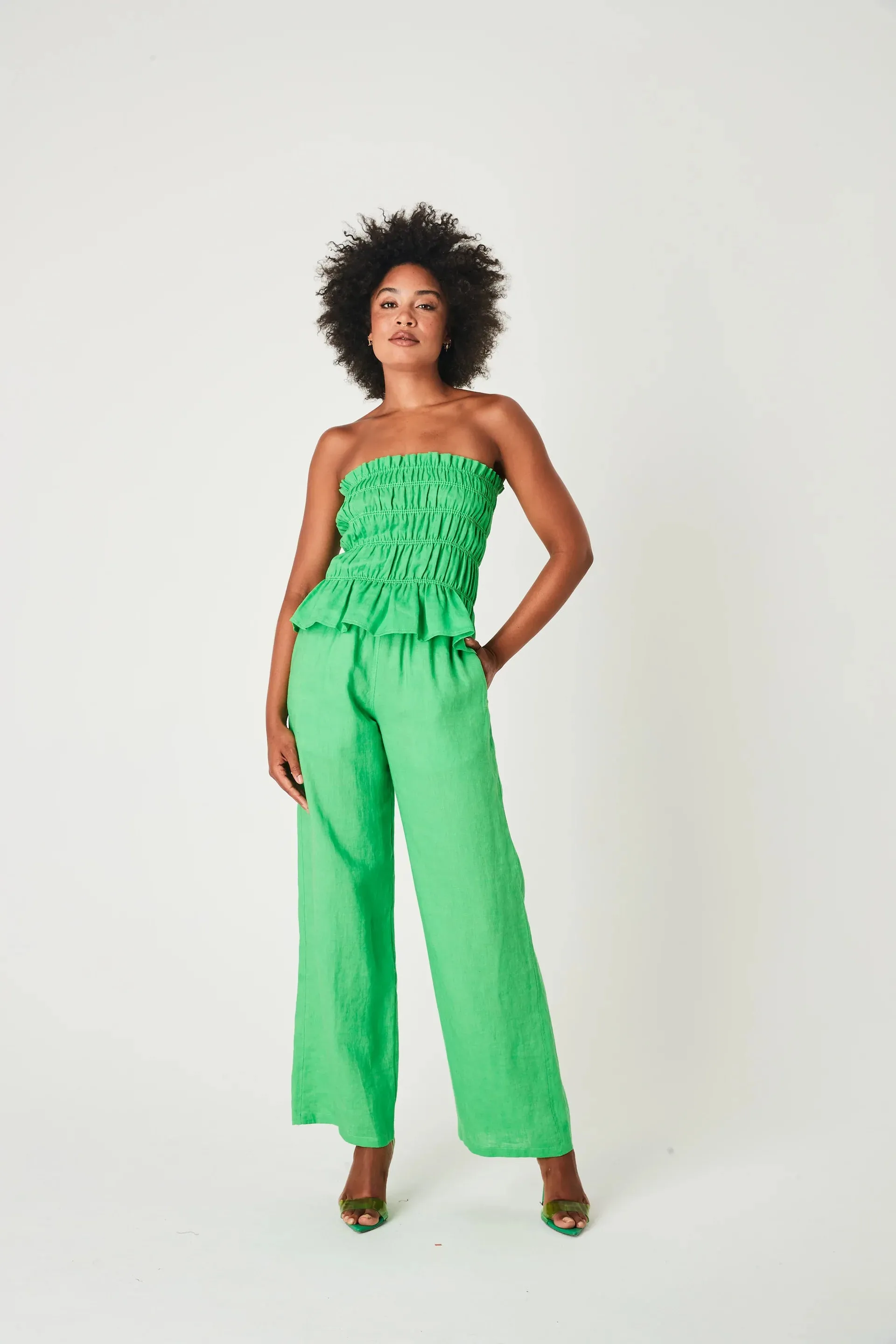 Linen Bodice- Green