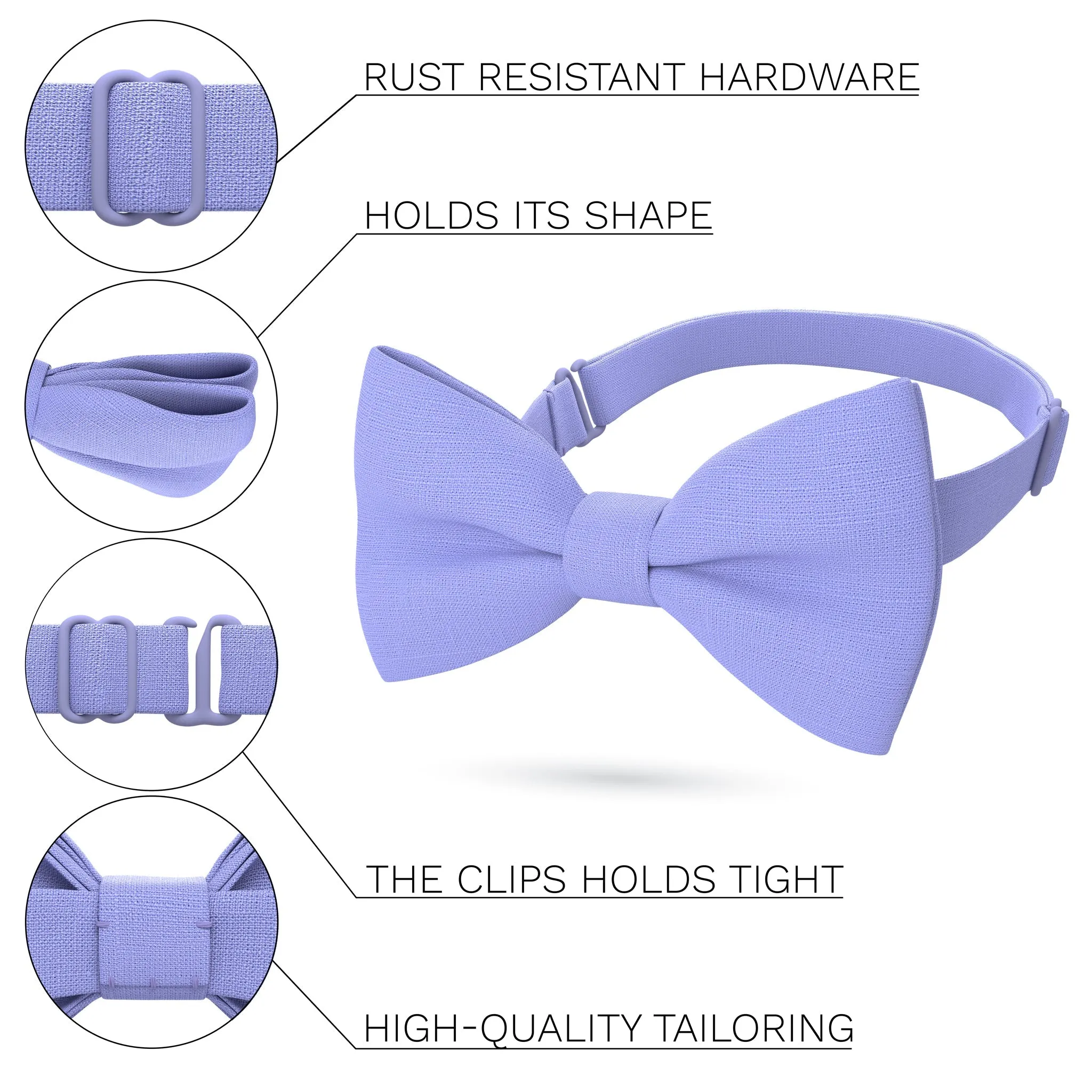 Linen Lavender Bow Tie