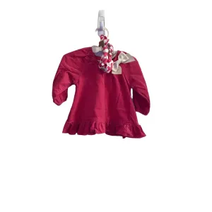 LS Velveteen Ruffle Shirt - Bow