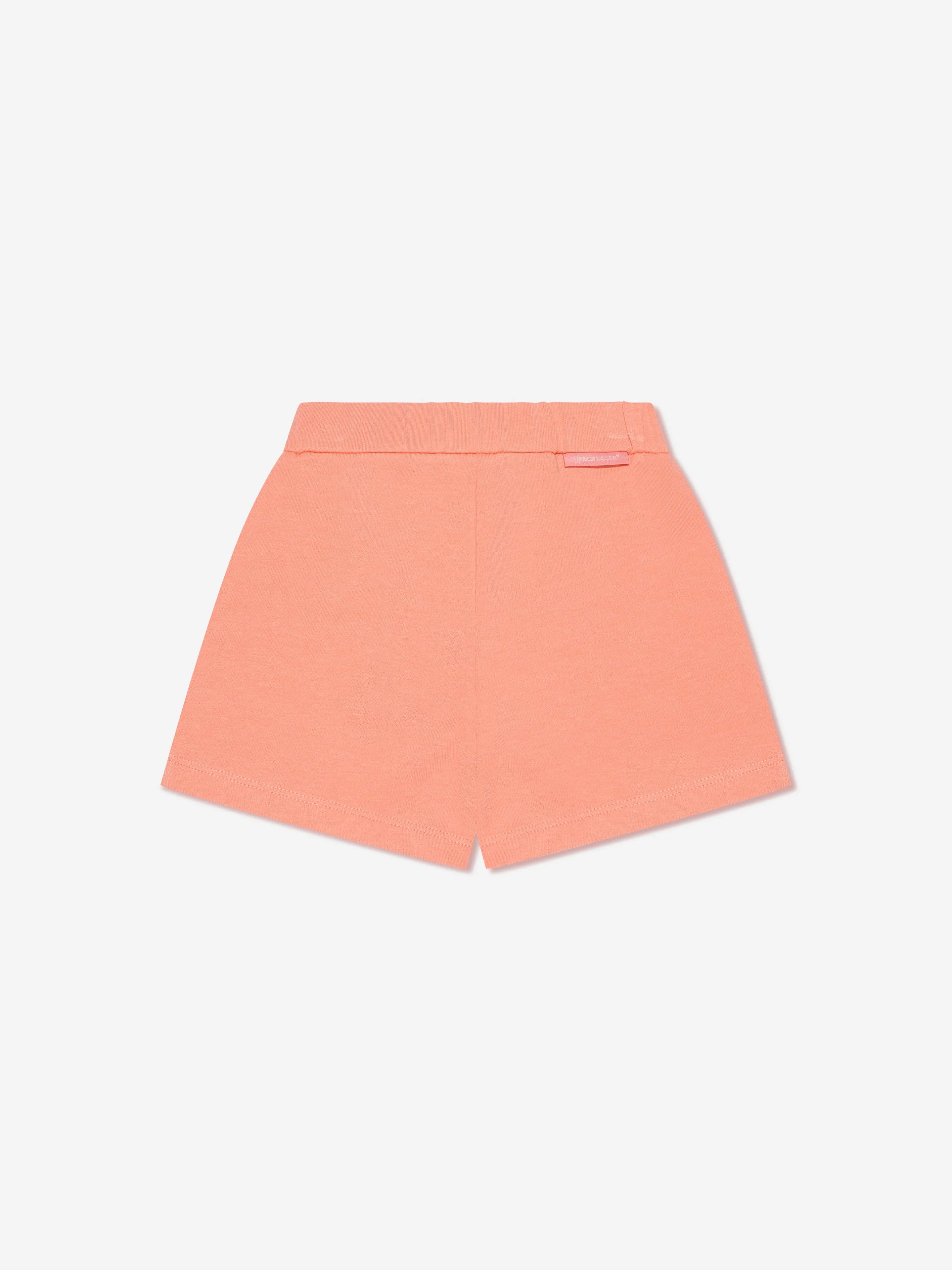 Moncler Enfant Baby Girls Logo Shorts in Orange