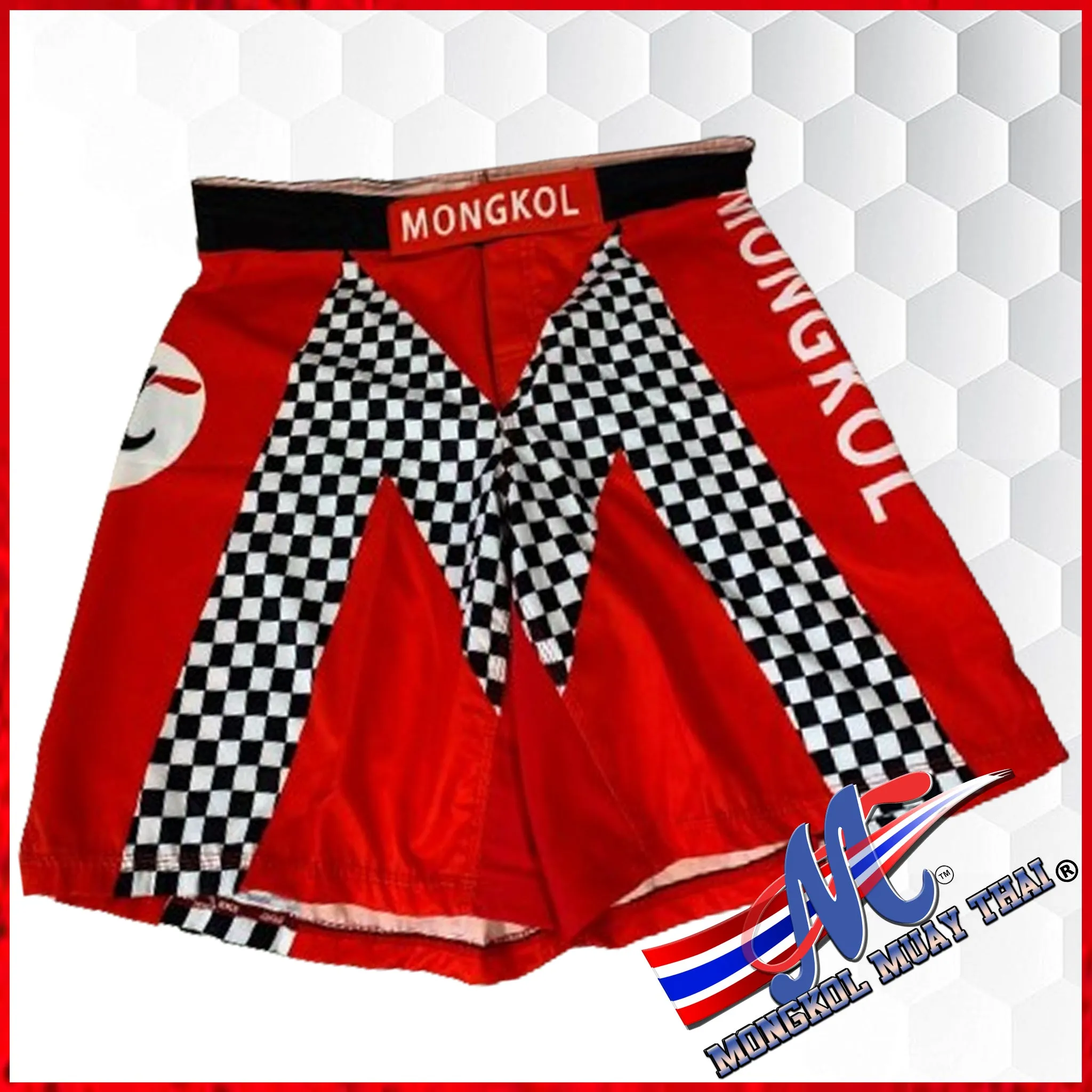 Mongkol MMA Shorts Red Chess  Men