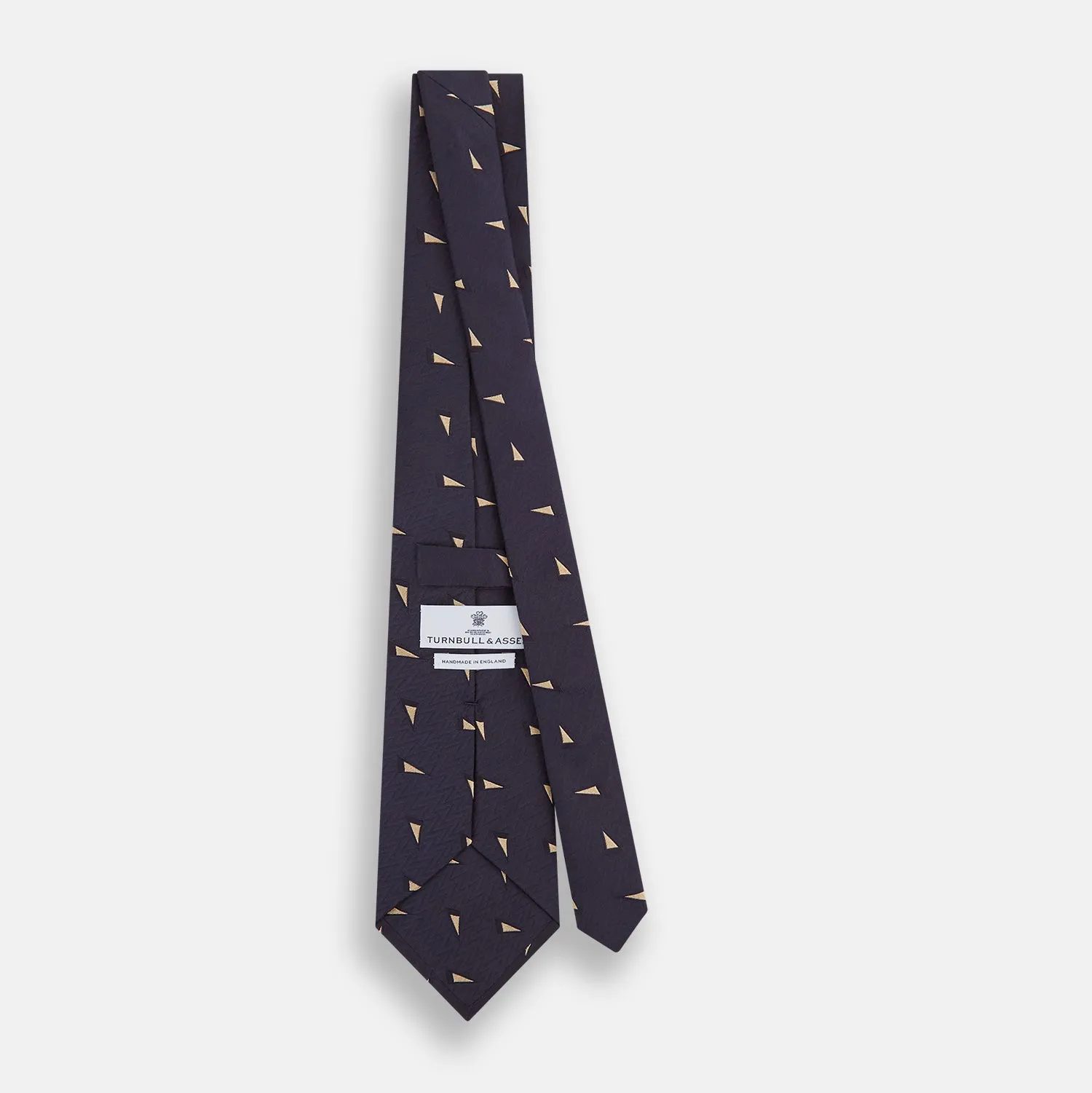 Navy Triangle Silk Tie