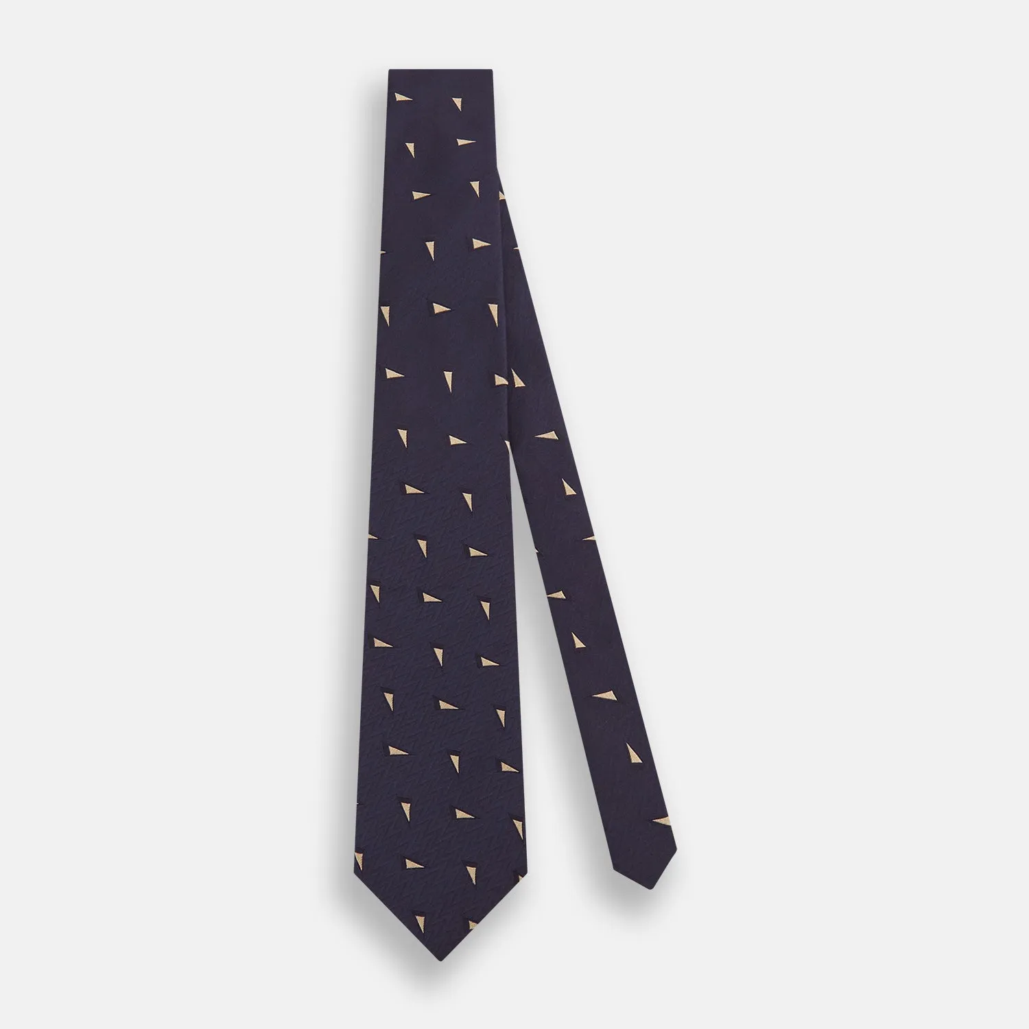 Navy Triangle Silk Tie