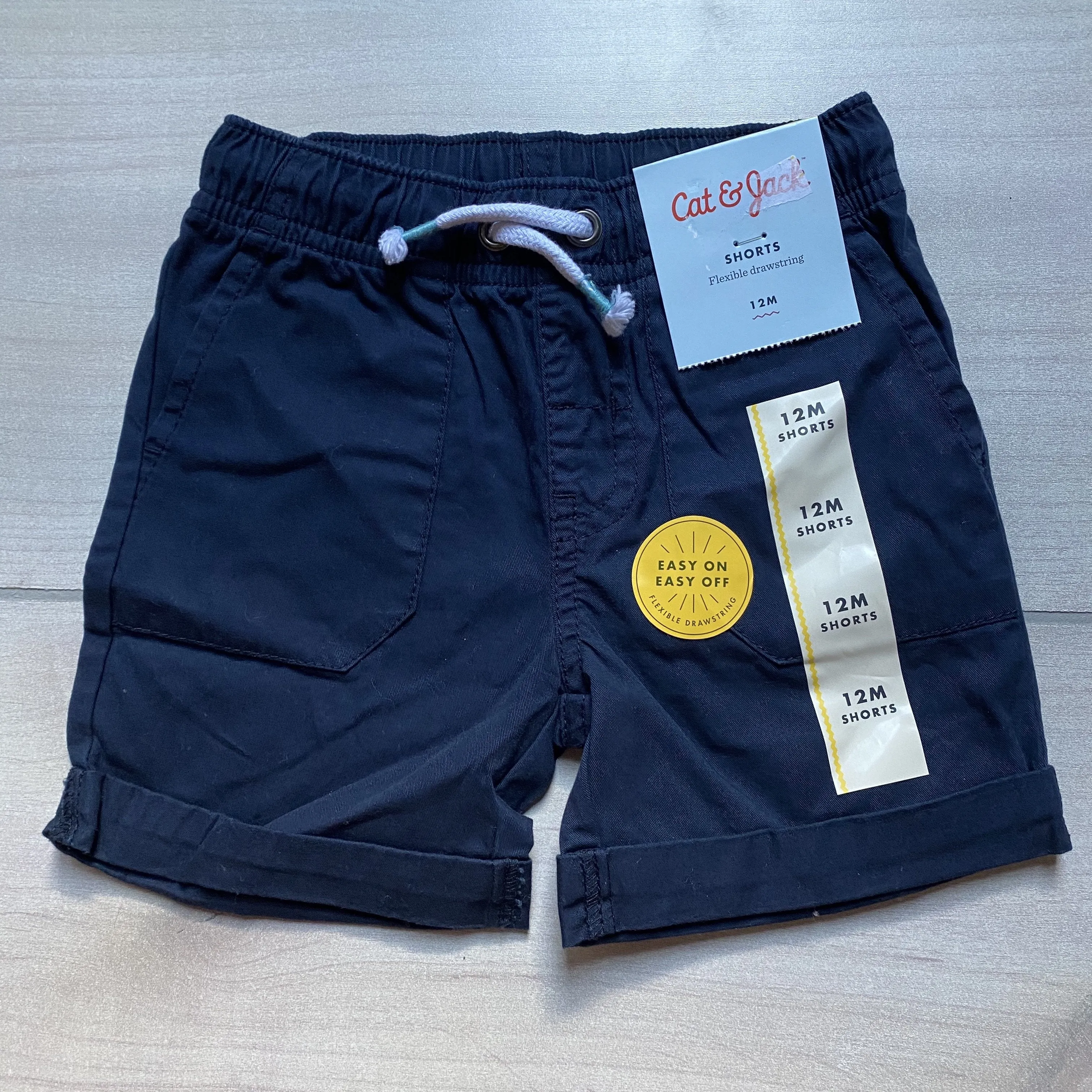 NEW Cat & Jack Navy Blue Pull On Elastic Waist Shorts