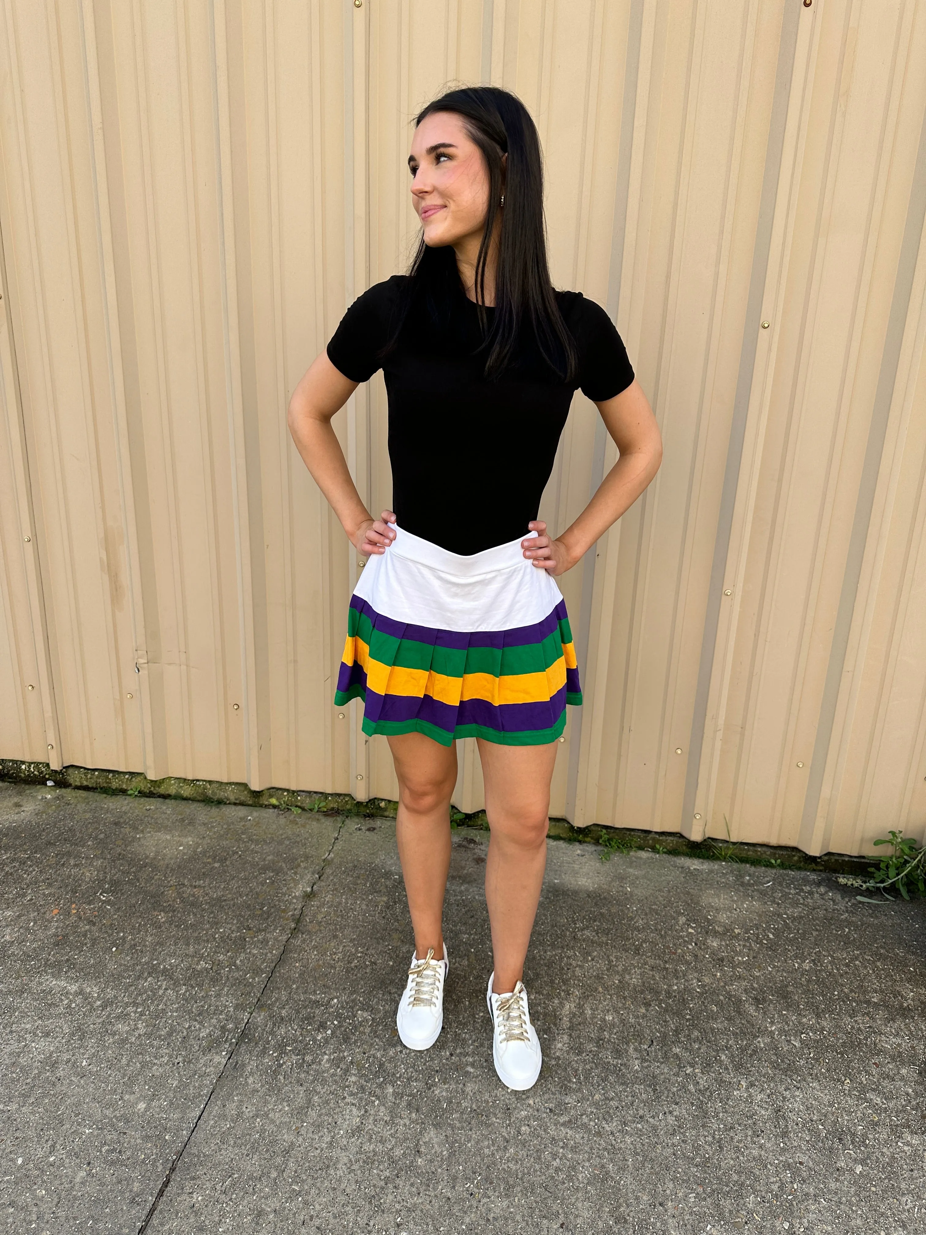 Pleated Adult Skort - White