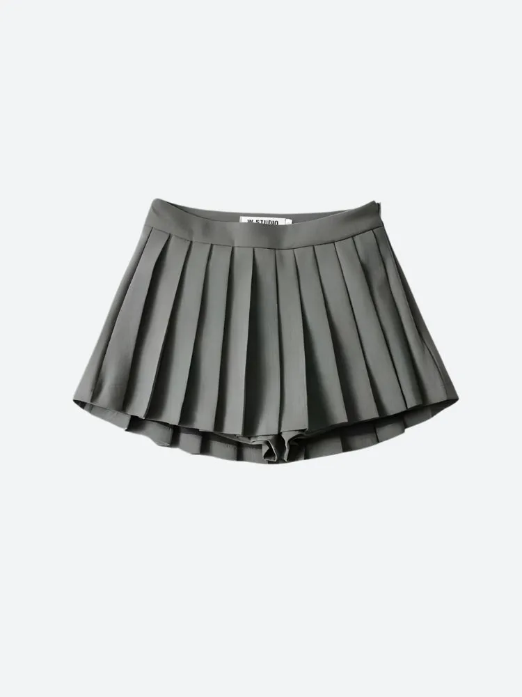 Pleated Mini School Skort