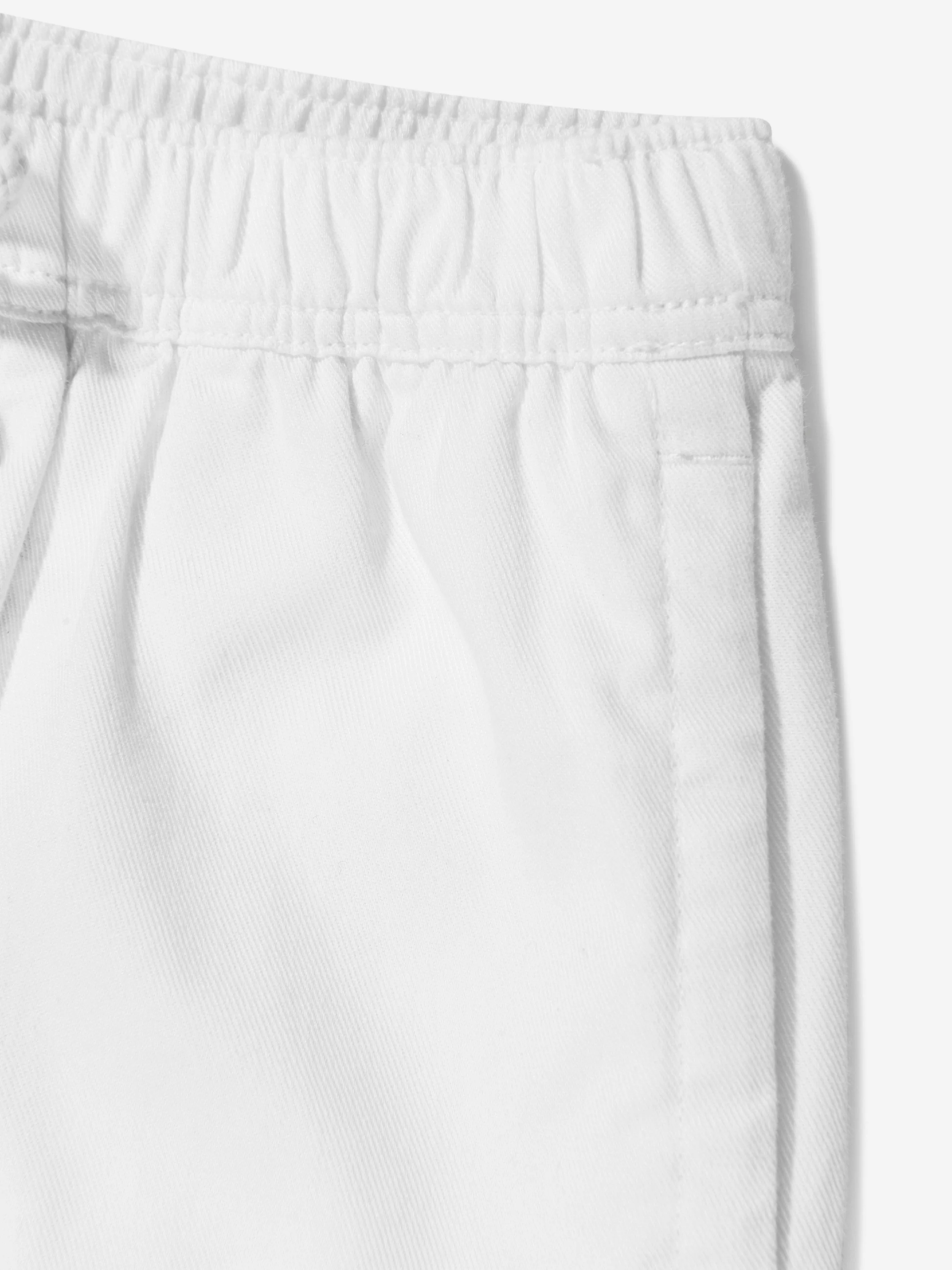 Ralph Lauren Girls Prepster Logo Shorts in Ivory