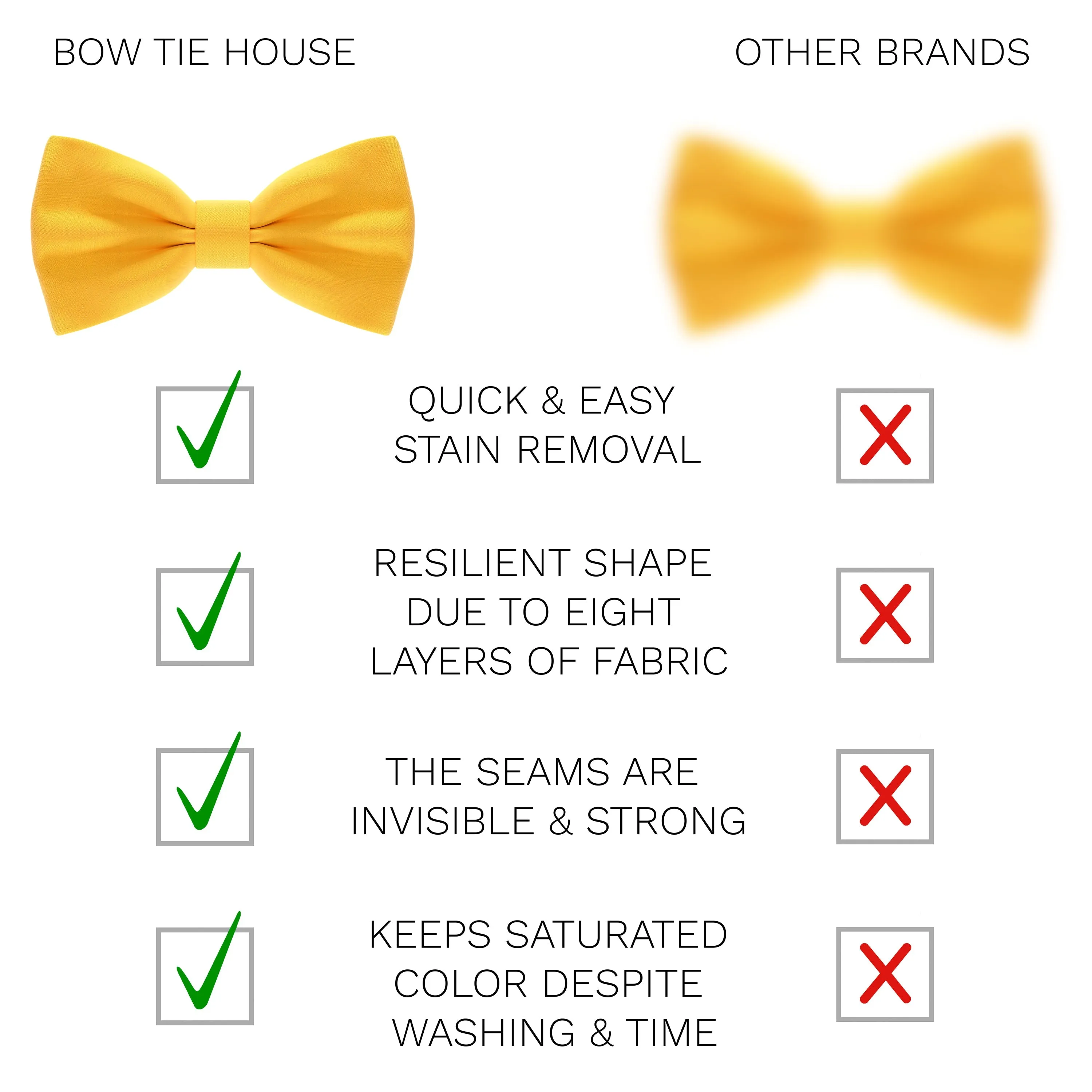 Satin Yellow Bow Tie