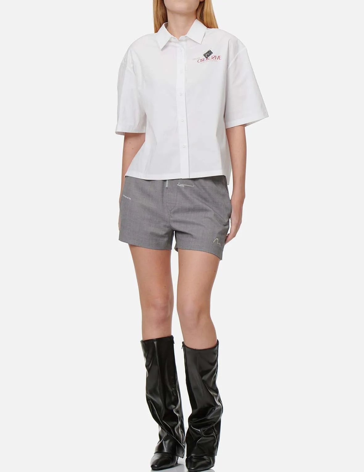 Seagull Tag Cropped Shirt