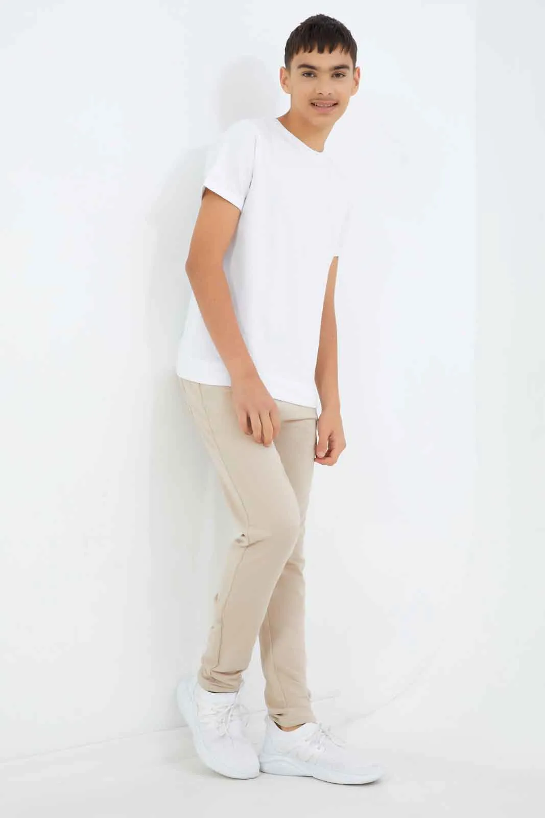 Senior Boys Beige Stretch Active Pant