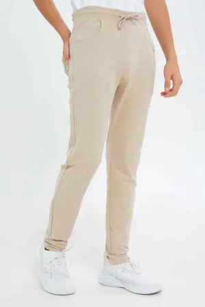 Senior Boys Beige Stretch Active Pant