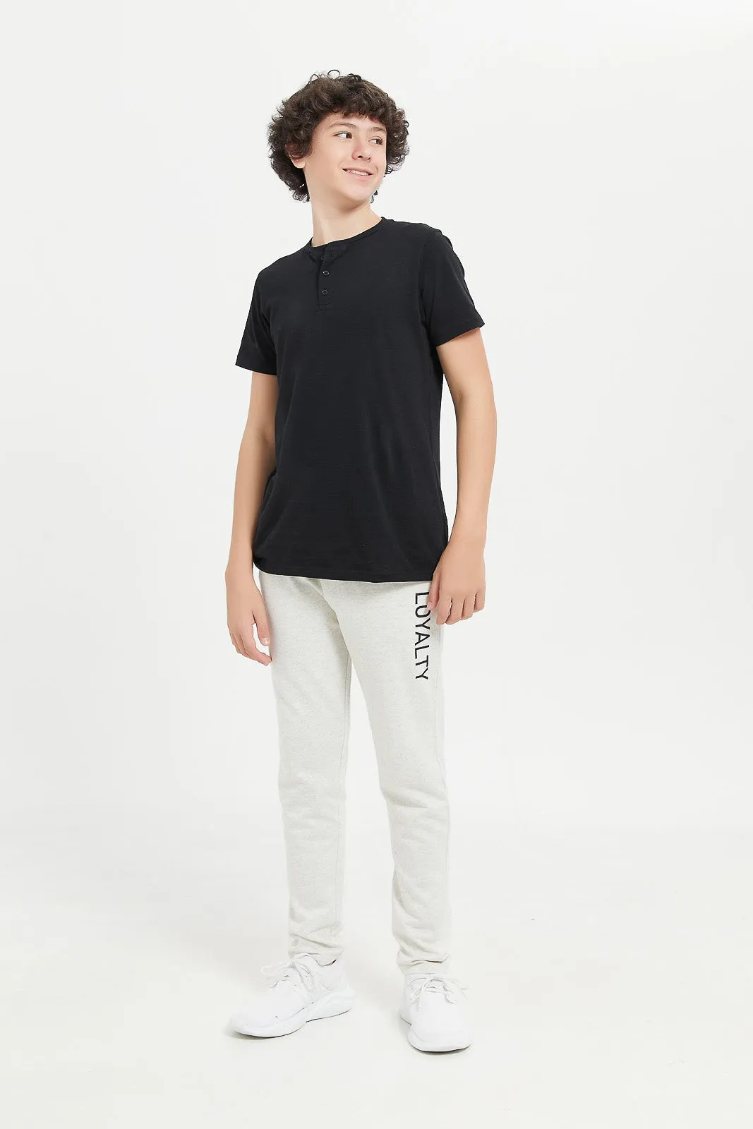 Senior Boys Ecru Basic Active Pants