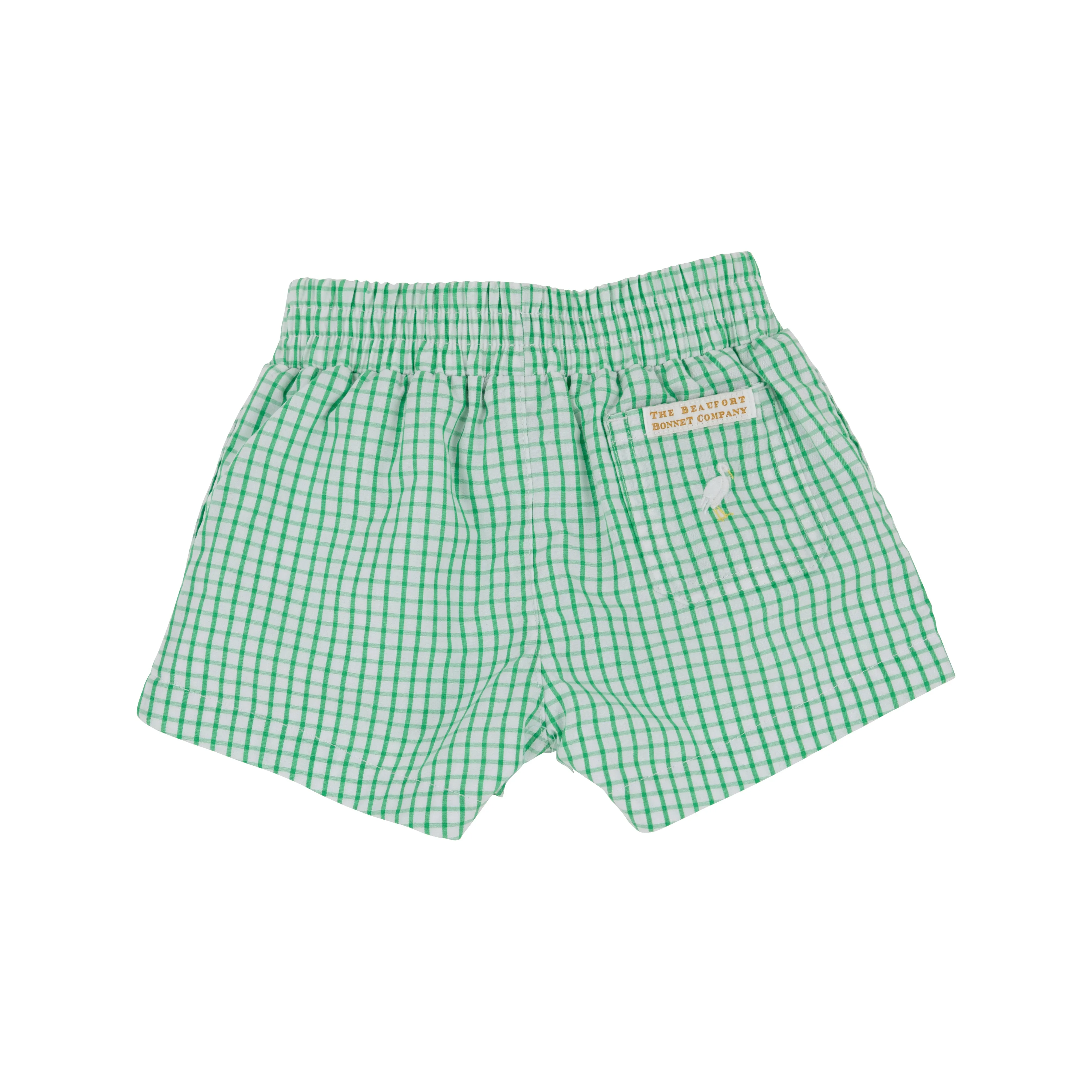 Sheffield Shorts - Kiawah Kelly Green Windowpane with Multicolor Stork