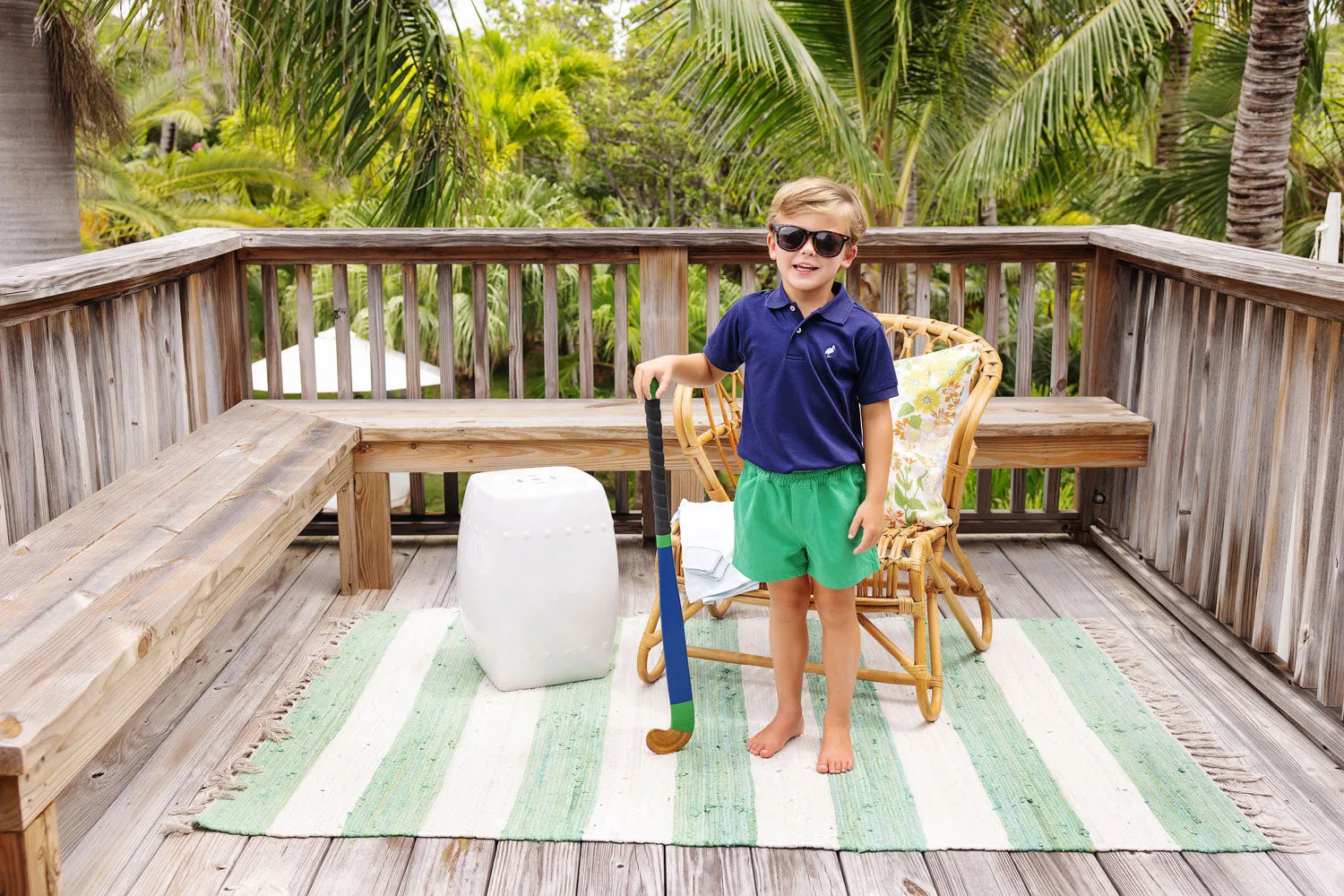 Sheffield Shorts - Kiawah Kelly Green with Multicolor Stork