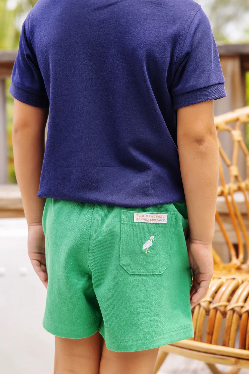 Sheffield Shorts - Kiawah Kelly Green with Multicolor Stork