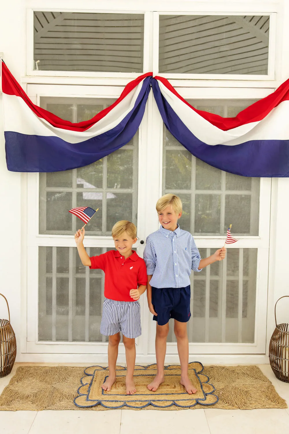 Sheffield Shorts - Nantucket Navy with Keeneland Khaki Stork