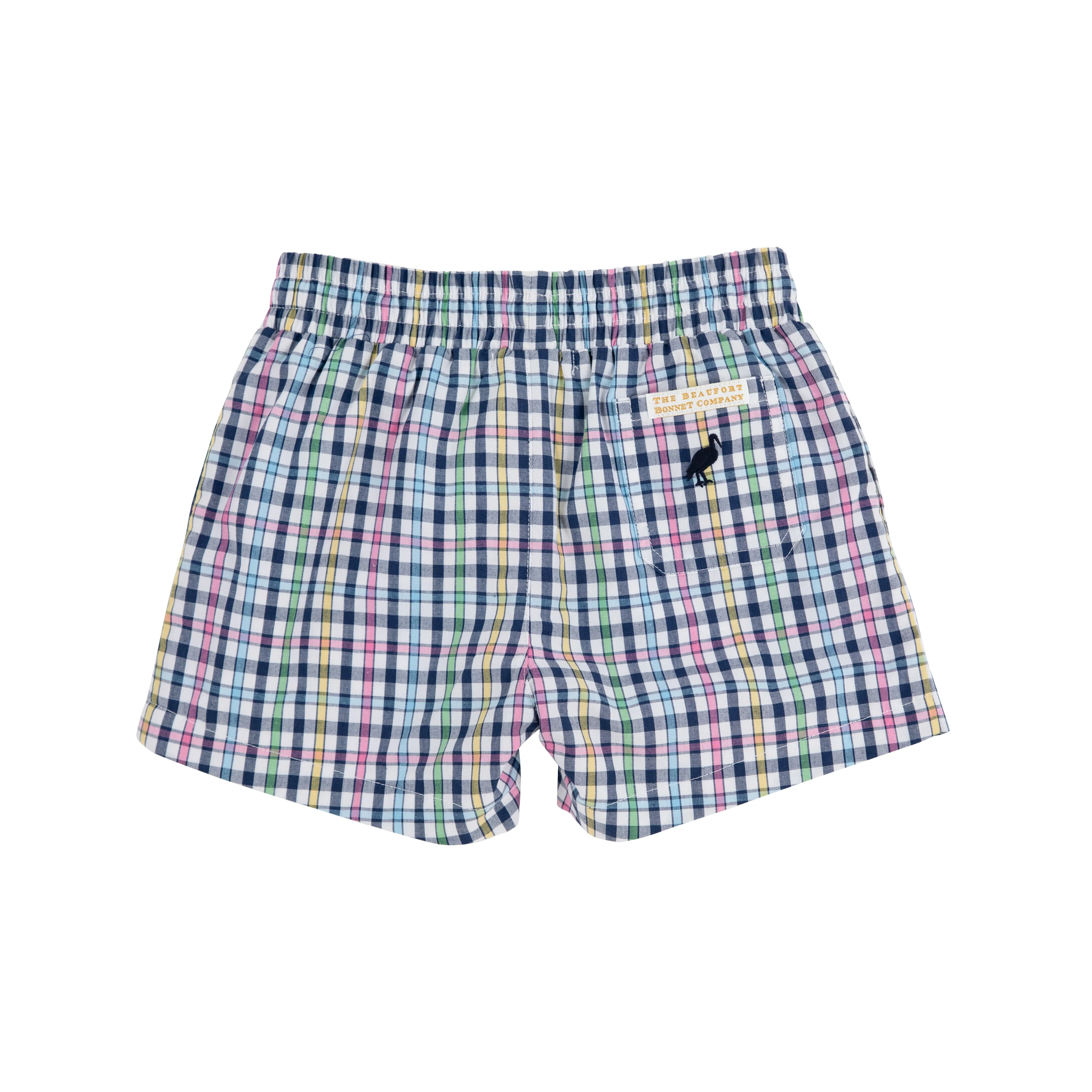 Sheffield Shorts - Pier Pointe Plaid with Nantucket Navy Stork