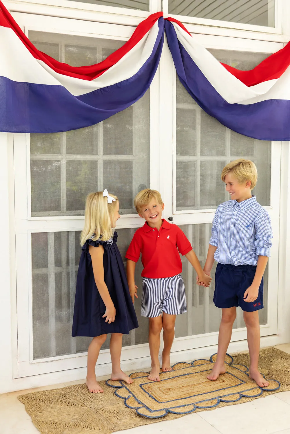 Shelton Shorts - Nantucket Navy Stripe with Nantucket Navy Stork